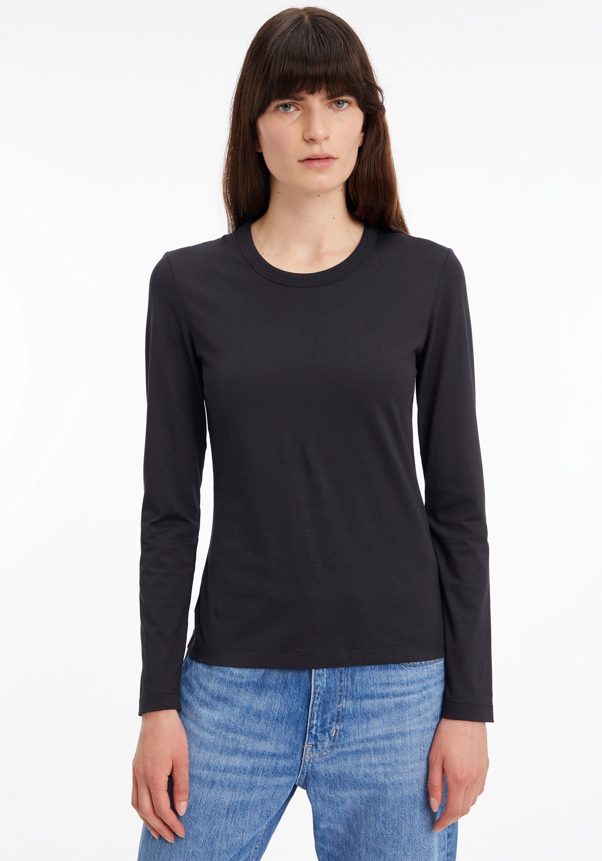 Calvin Klein Shirt met lange mouwen SMOOTH COTTON CREW NECK TEE LS