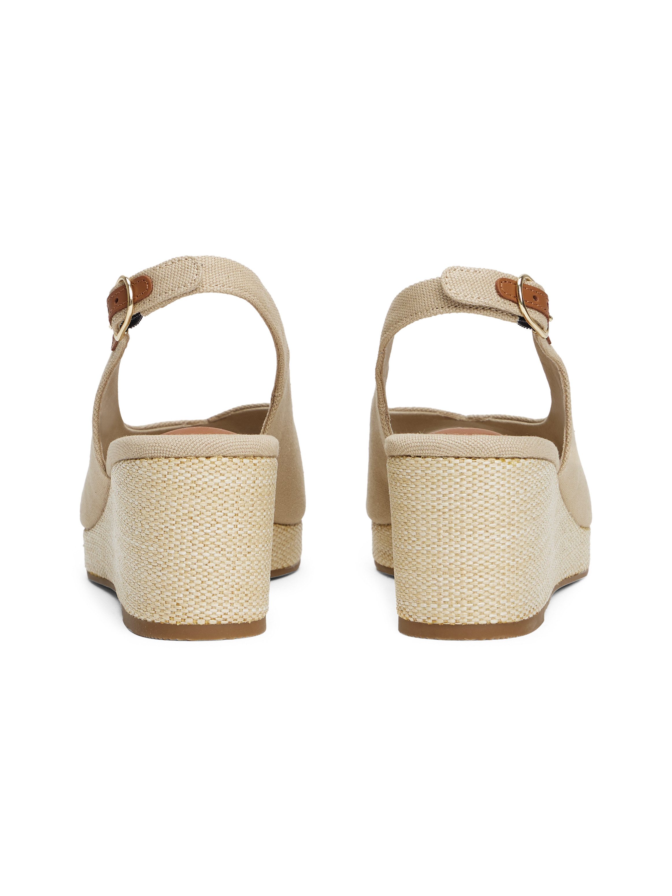 Tommy Hilfiger Sleehaksandaaltjes FLAG MID WEDGE ESPAD SLINGBACK , plateau, zomerschoen, riem-sandaal met verstelbare gesp
