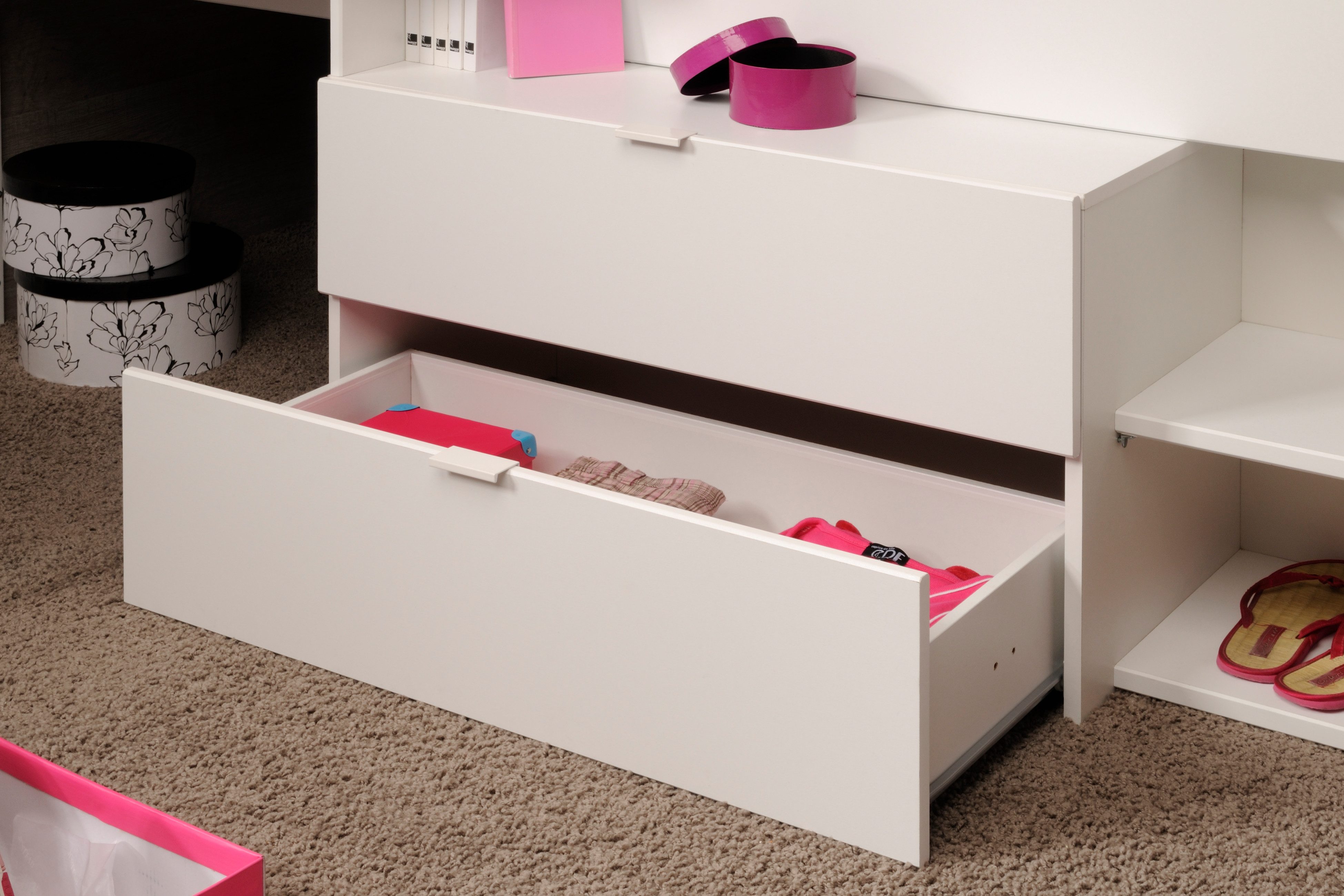 Parisot Tienerkamerset Parisot, Milky 11 veel opbergruimte, complete kamer, voor jongens en meisjes (5-delig)