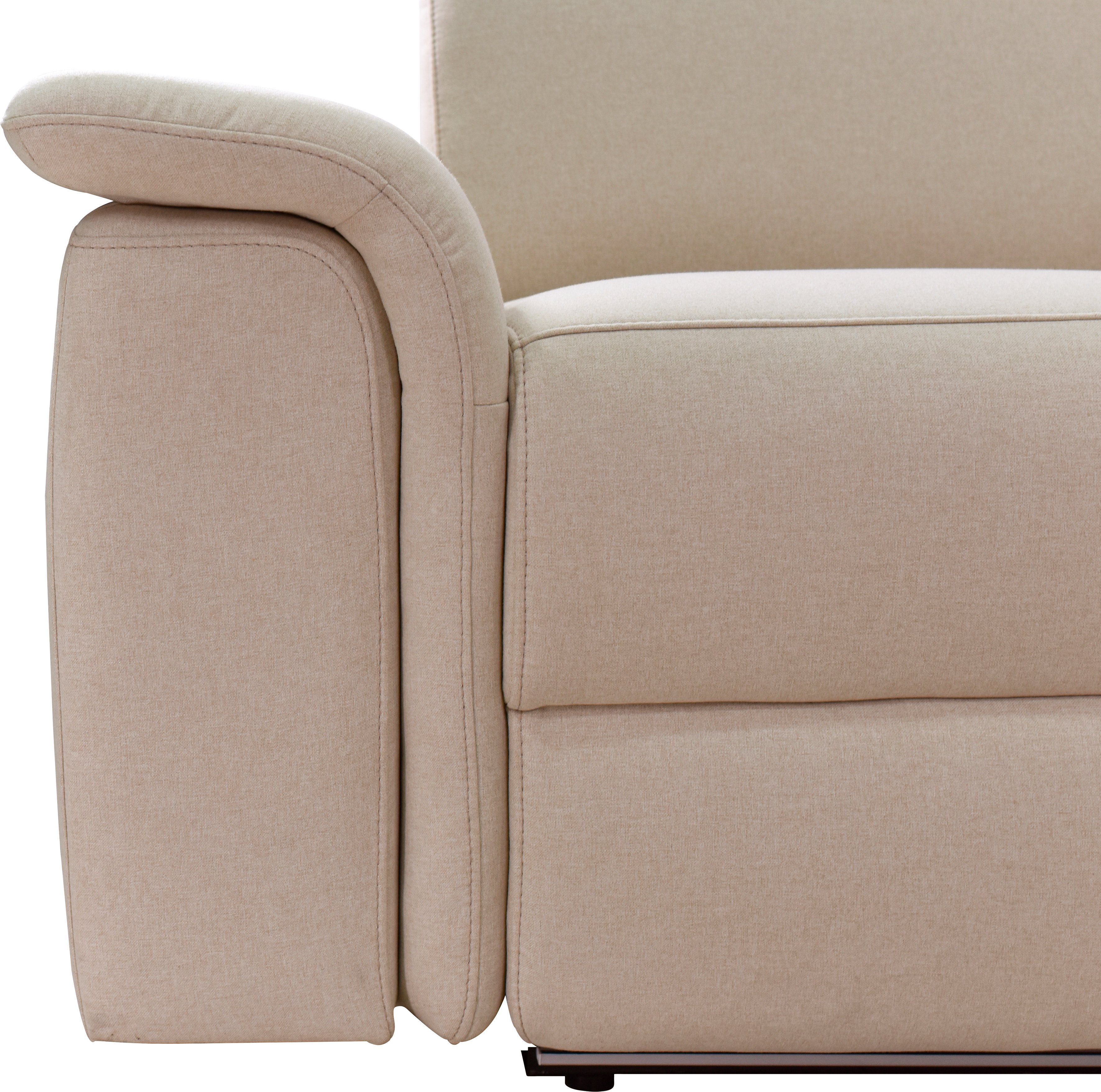 Places of Style 2-zitsbank Pareli 172 cm, handmatige en elektrische relaxfunctie USB, hoofdsteunverstelling, LED, in echt leer, kunstleer, web
