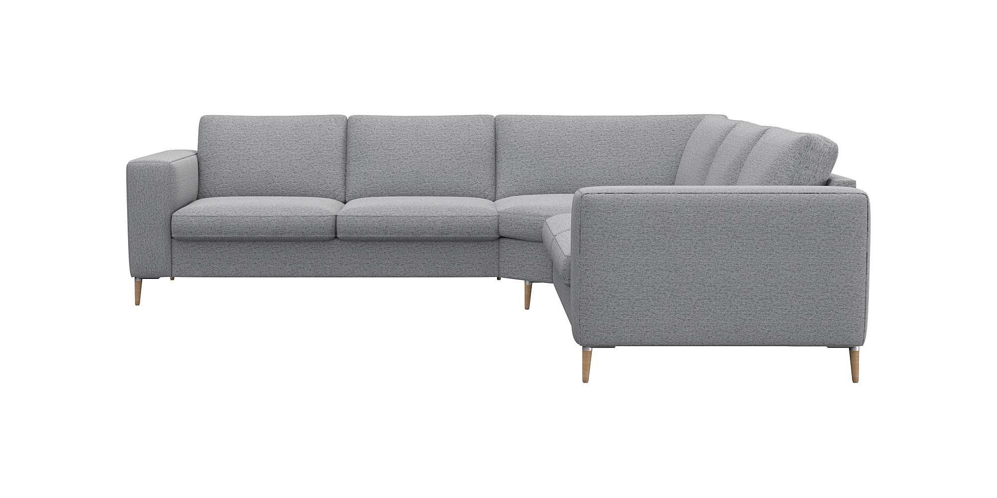 FLEXLUX Hoekbank Fiore, gelijkbenig, super zitcomfort door koudschuim in de zitting grijs, hoekbanken