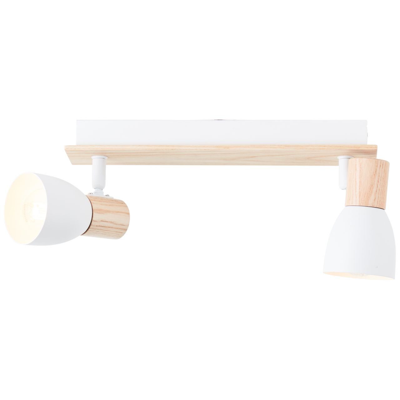 Brilliant Leuchten Plafondspot Daintree 37 cm breedte, e14, draaibaar, metaal/hout, wit/natuur (1 stuk)