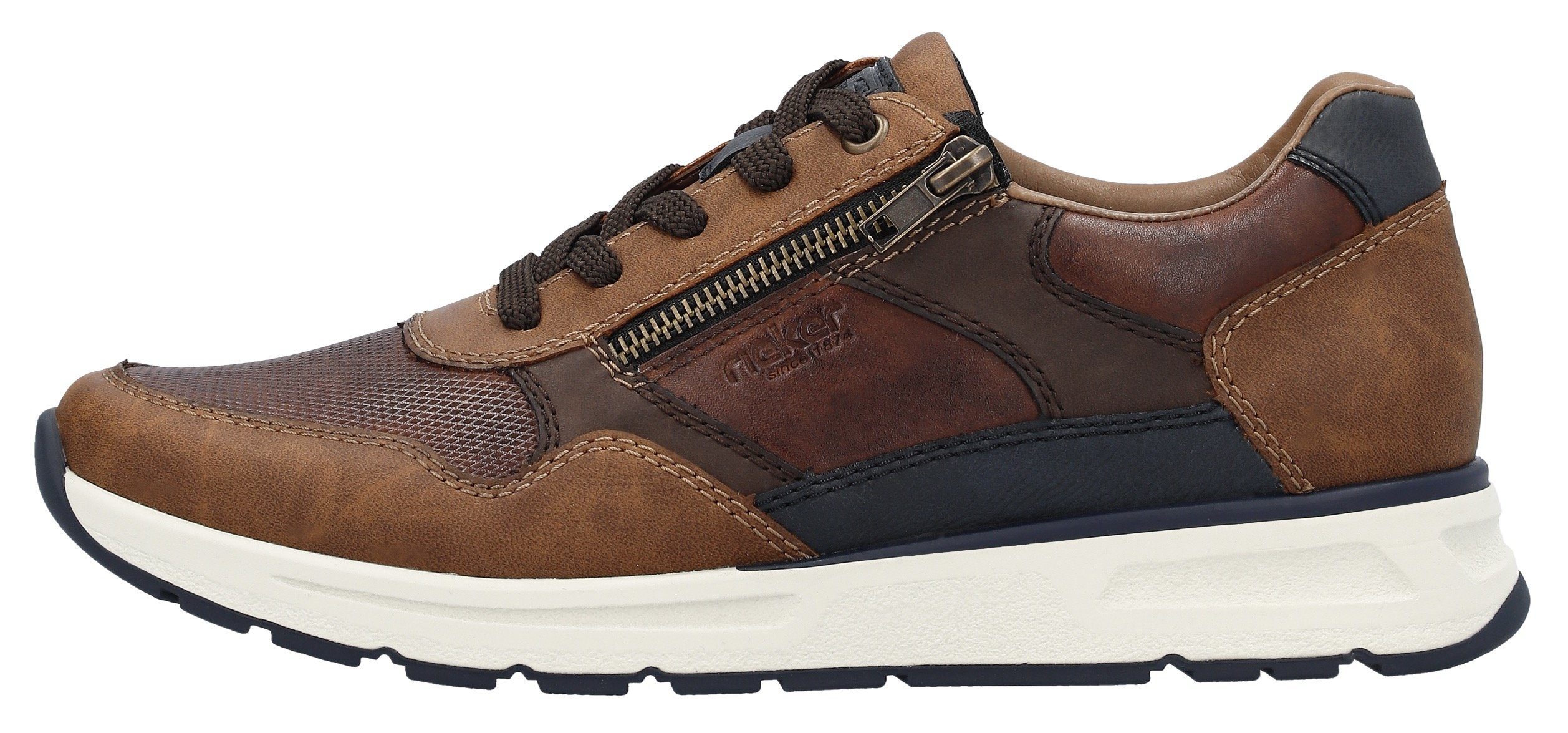 Rieker Sneakers met gepolsterde schaprand, vrijetijdsschoen, lage schoen, veterschoen