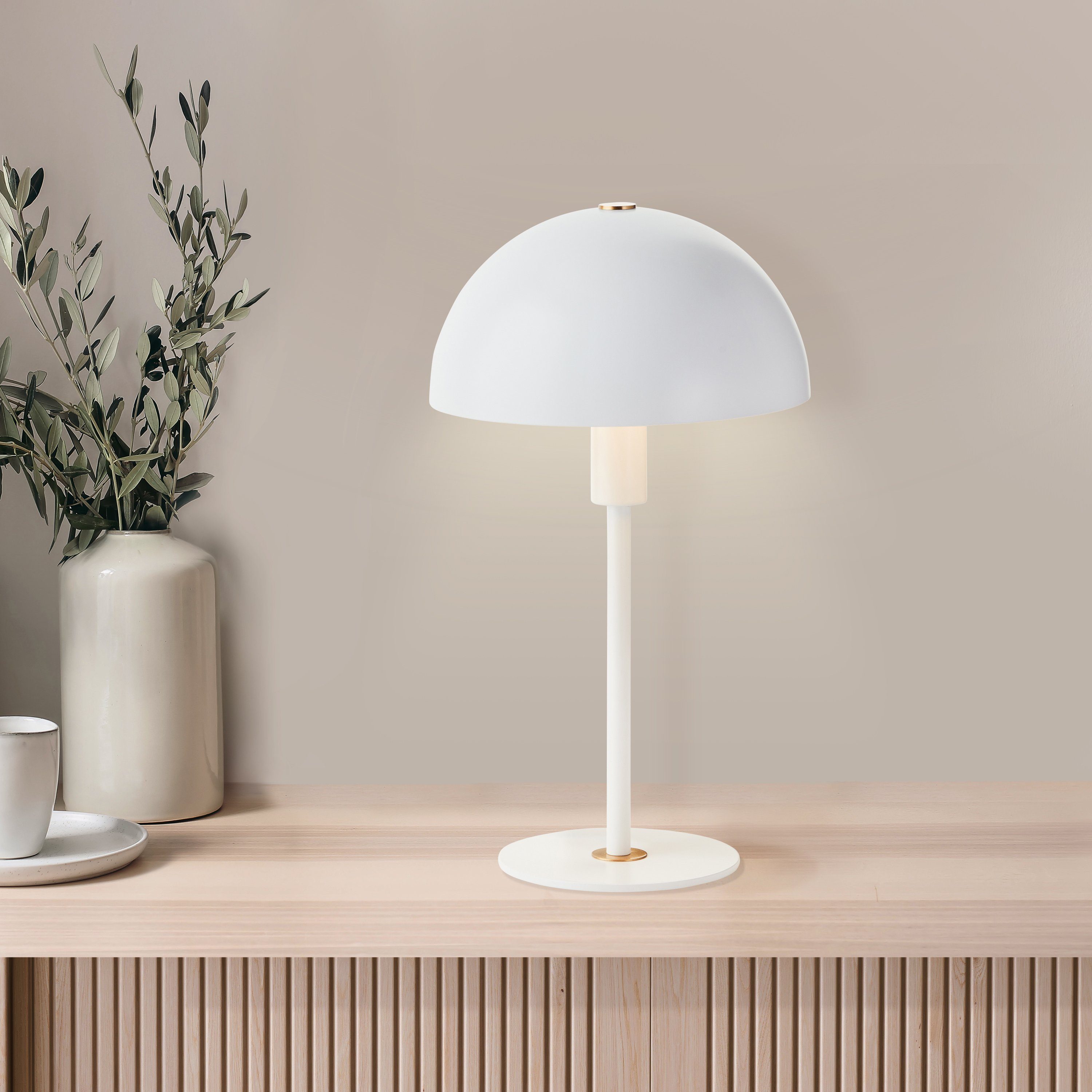 LeGer Home by Lena Gercke Tafellamp Linnea paddestoel lamp Paddenstoel lamp, tafellamp, metalen voet, hoogte 35,5 cm (1 stuk)