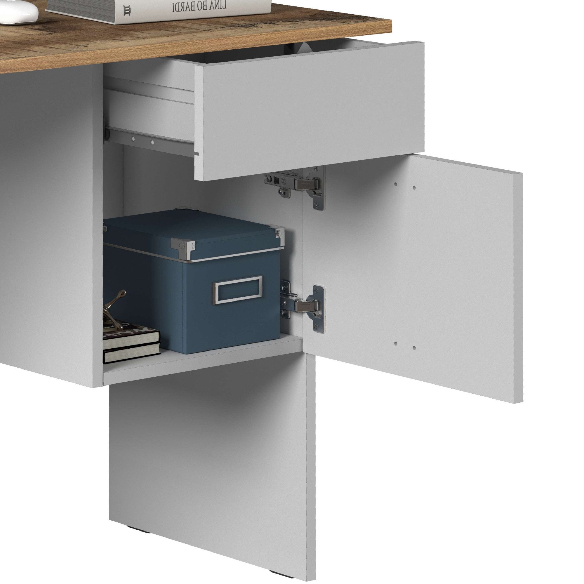INOSIGN Bureau Sunrise, kleine computertisch, bureautafel met 1 deur & 1 lade, tafelblad breedte 110 cm, made in italy