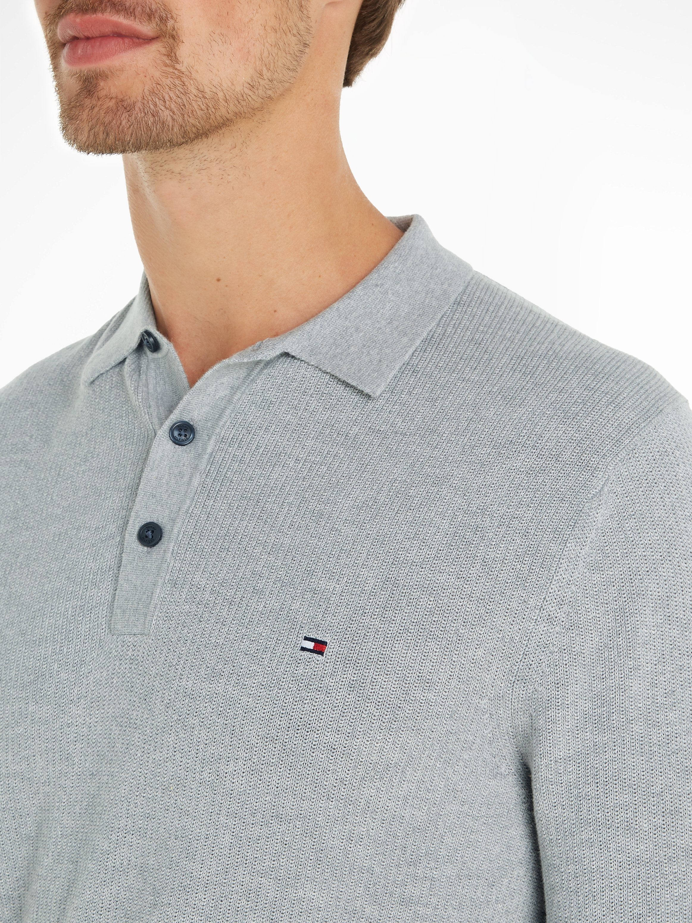 Tommy Hilfiger Poloshirt CHAIN RIDGE STRUCTURE SS POLO met logoborduursel op borsthoogte