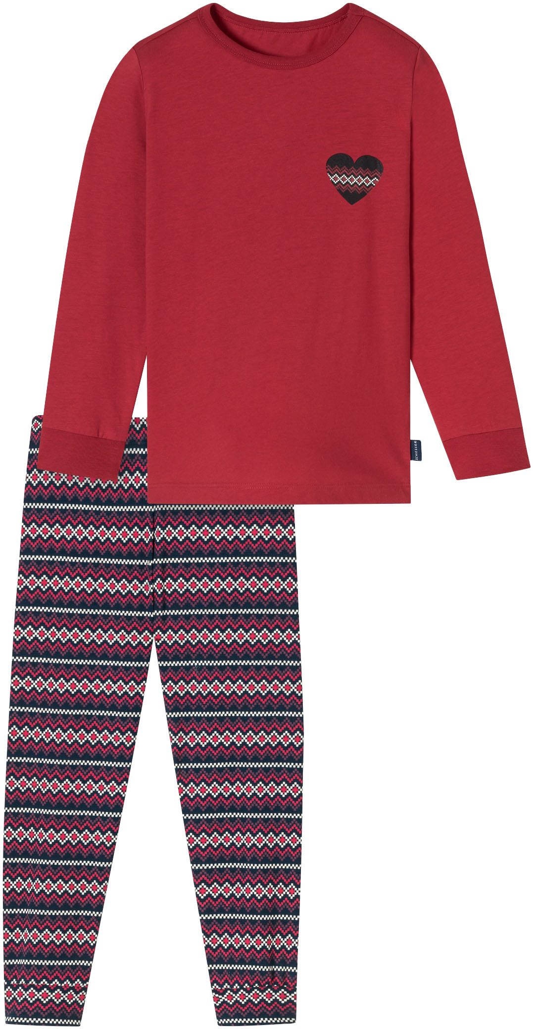 Schiesser Pyjama met kleine print vooraan (2-delig)