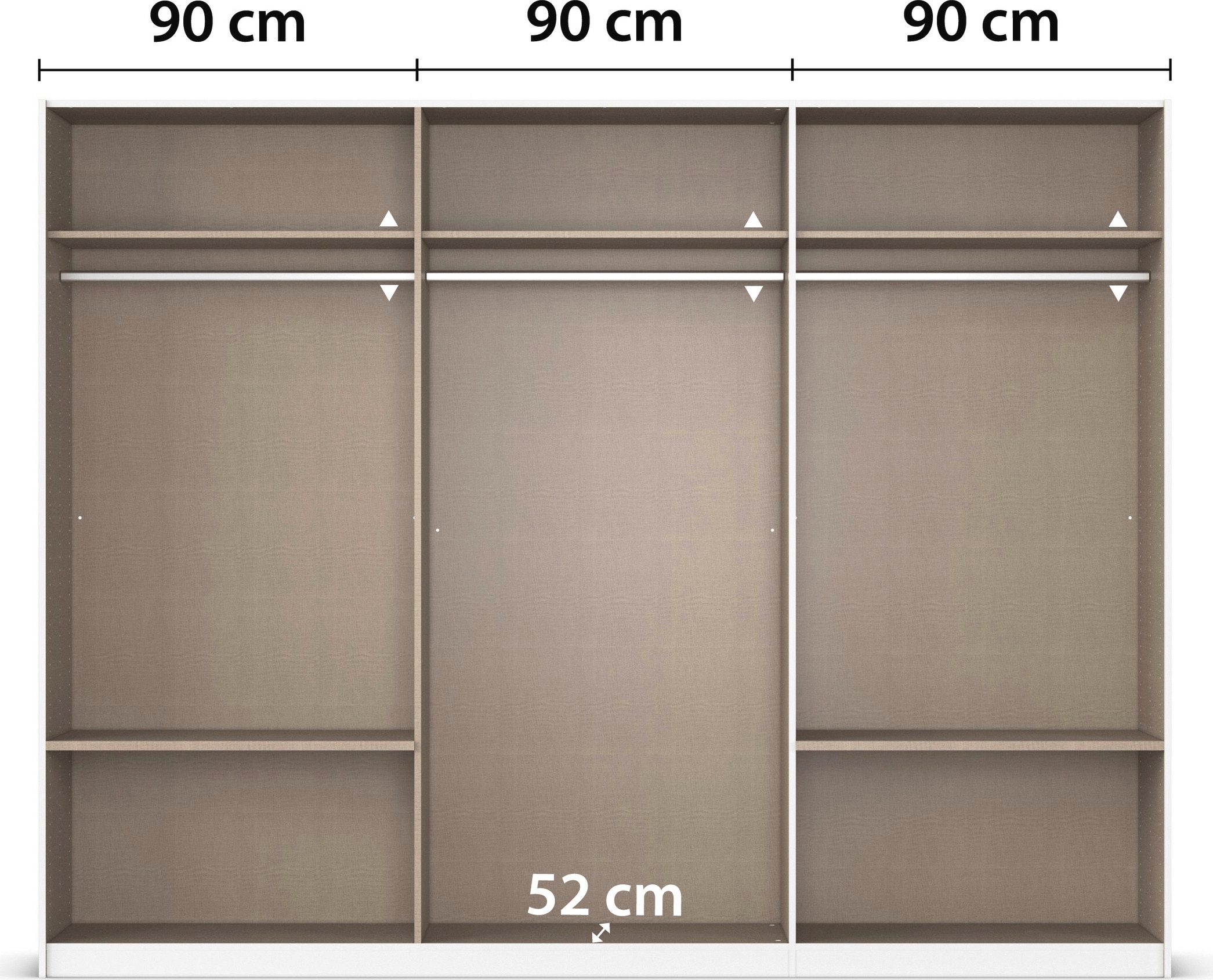 rauch Schuifdeurkast Kledingkast Kast Garderobe ELARA Glazendeur/Grauw spiegel