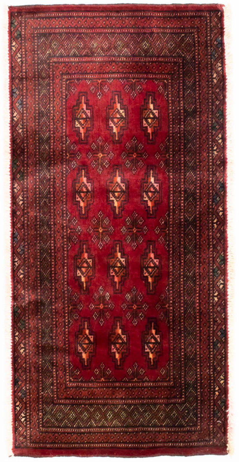 morgenland Wollen kleed Turkaman vloerkleed met de hand geknoopt rood