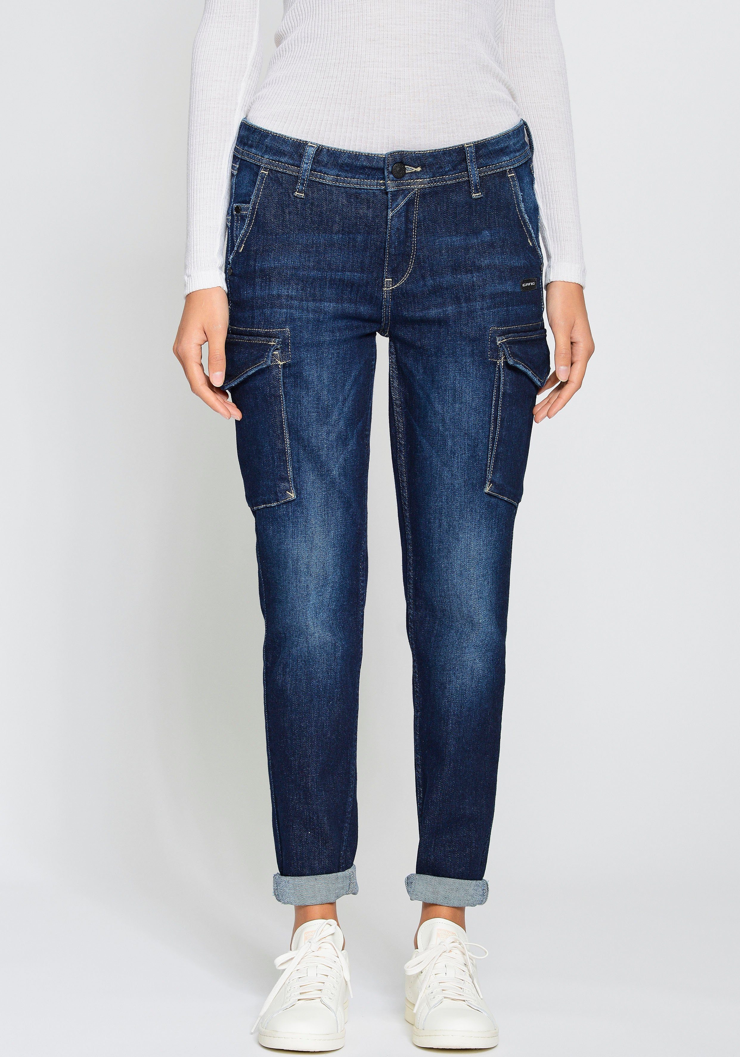 GANG Cargo jeans 94Amelie Cargo dames cargo broeken maat 28 (36) blauw