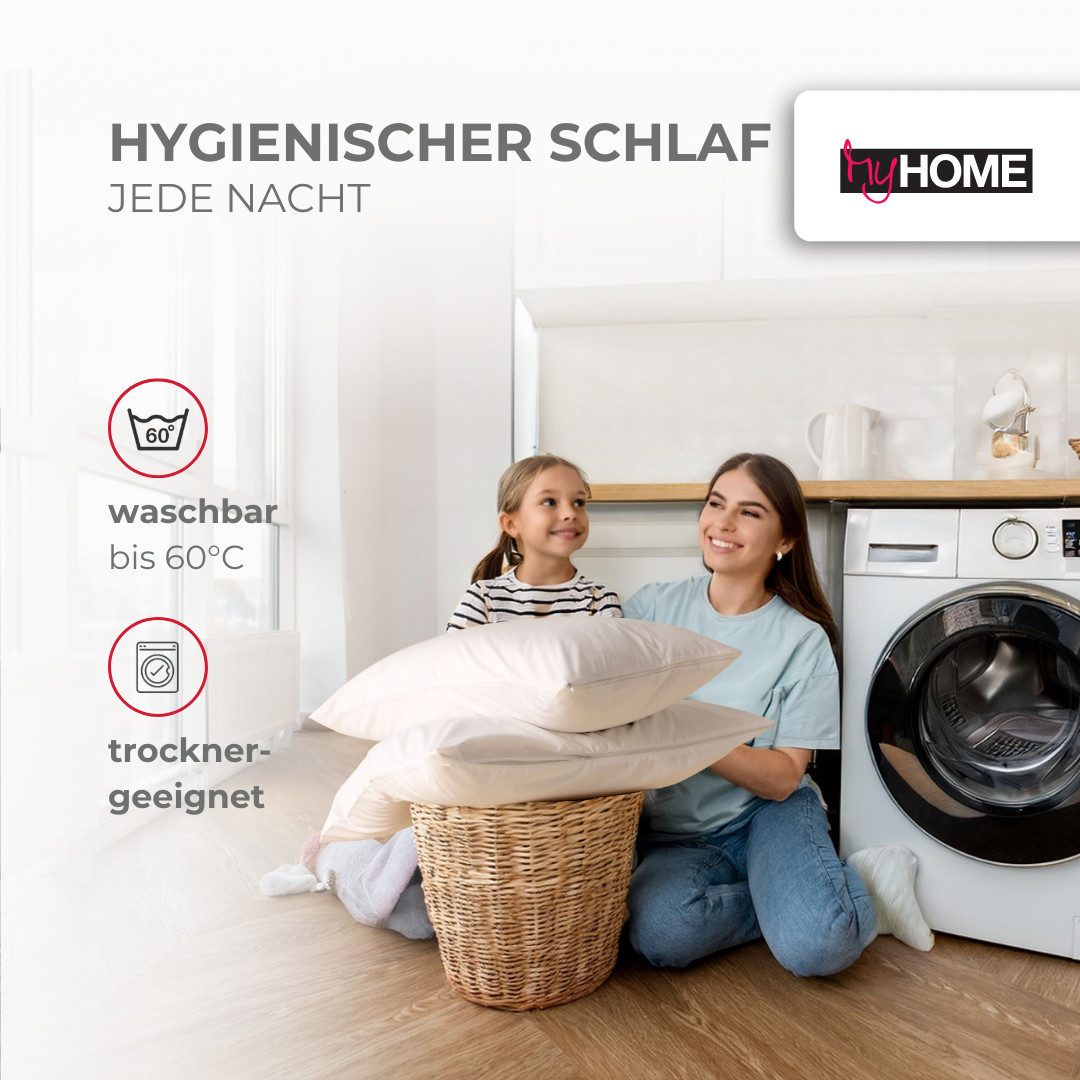 my home Microfiberkussen Baca, hoofdkussen 40x80 cm en 80x80 cm