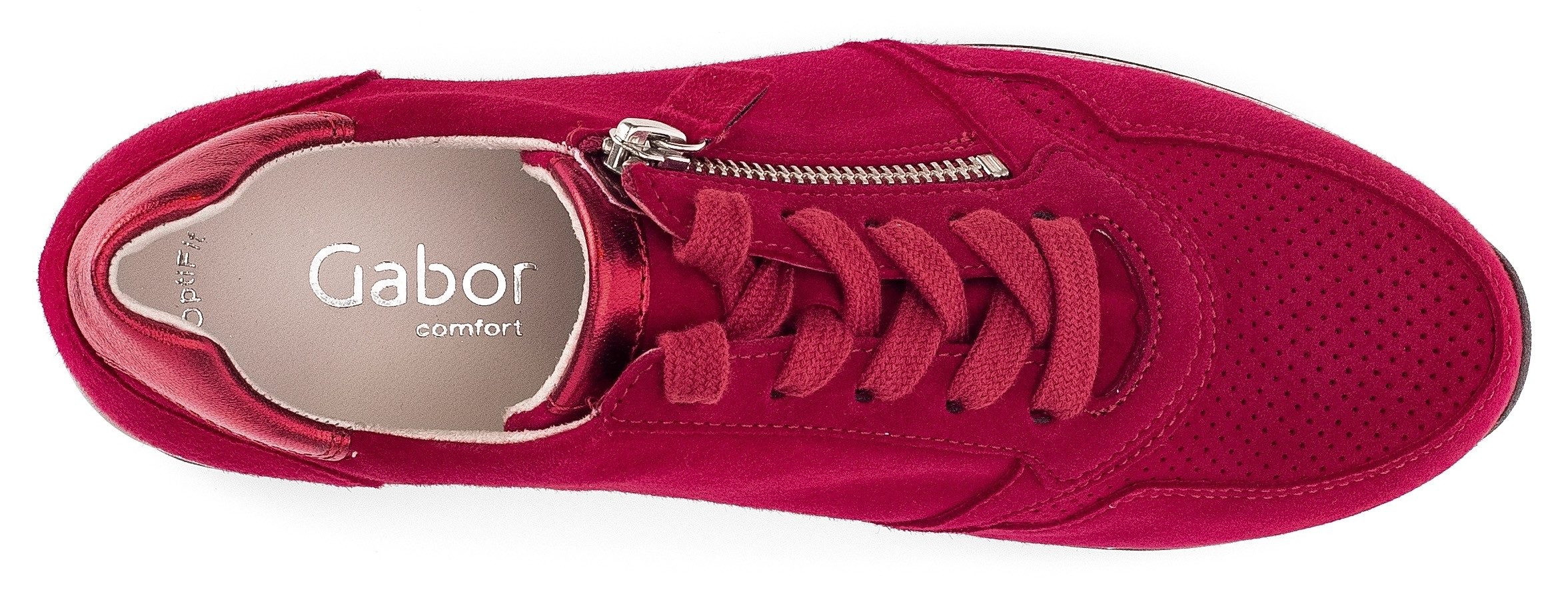 Gabor Sneakers met sleehak Turijn , vrijetijdsschoen, lage schoen, veterschoen, met verwisselbaar voetbed, h-breedte