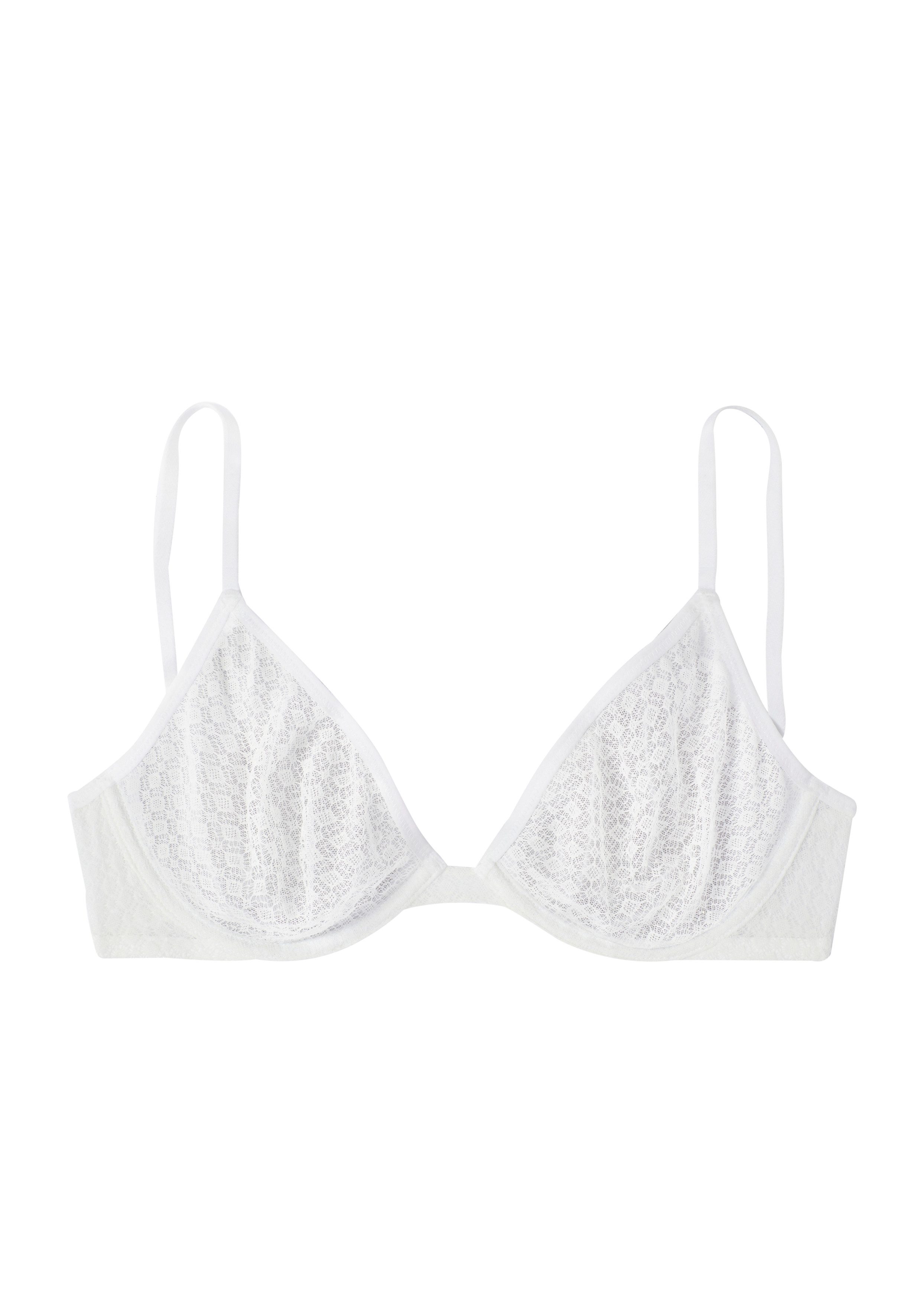Petite fleur T-shirt-bh met beugel van transparant materiaal, dessous (Set van 2)
