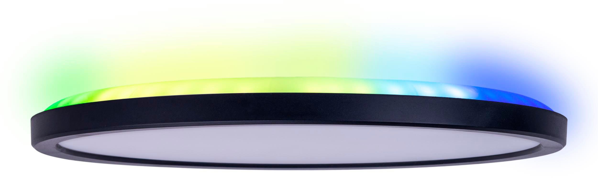 näve Plafondlamp LED "CARLO" met RGB-achtergrondverlichting D: 29,3 cm Dimbaar met geheugenfunctie, kleurwisselaar en nachtlichtfunctie (2 stuks)