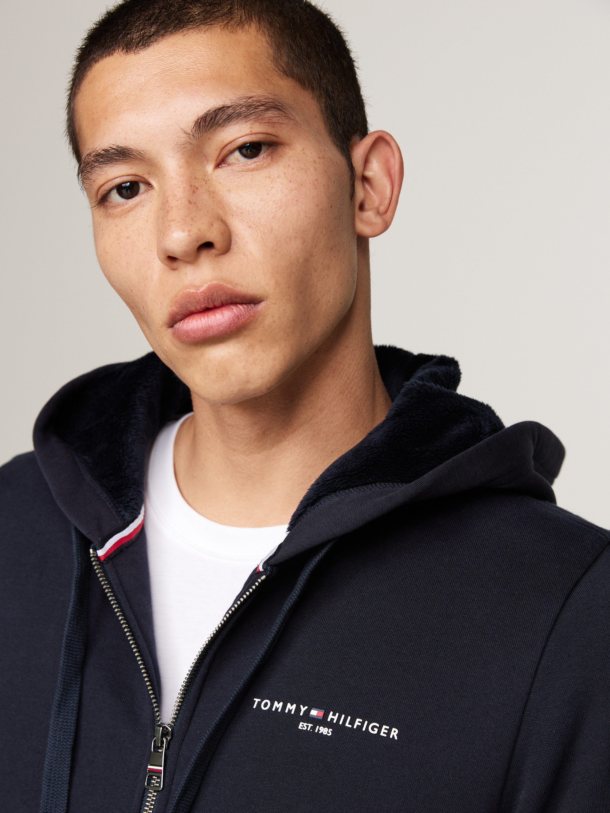 Tommy Hilfiger Hoodie TOMMY LOGO FUR LINED HOODY met capuchon logo-borduursel
