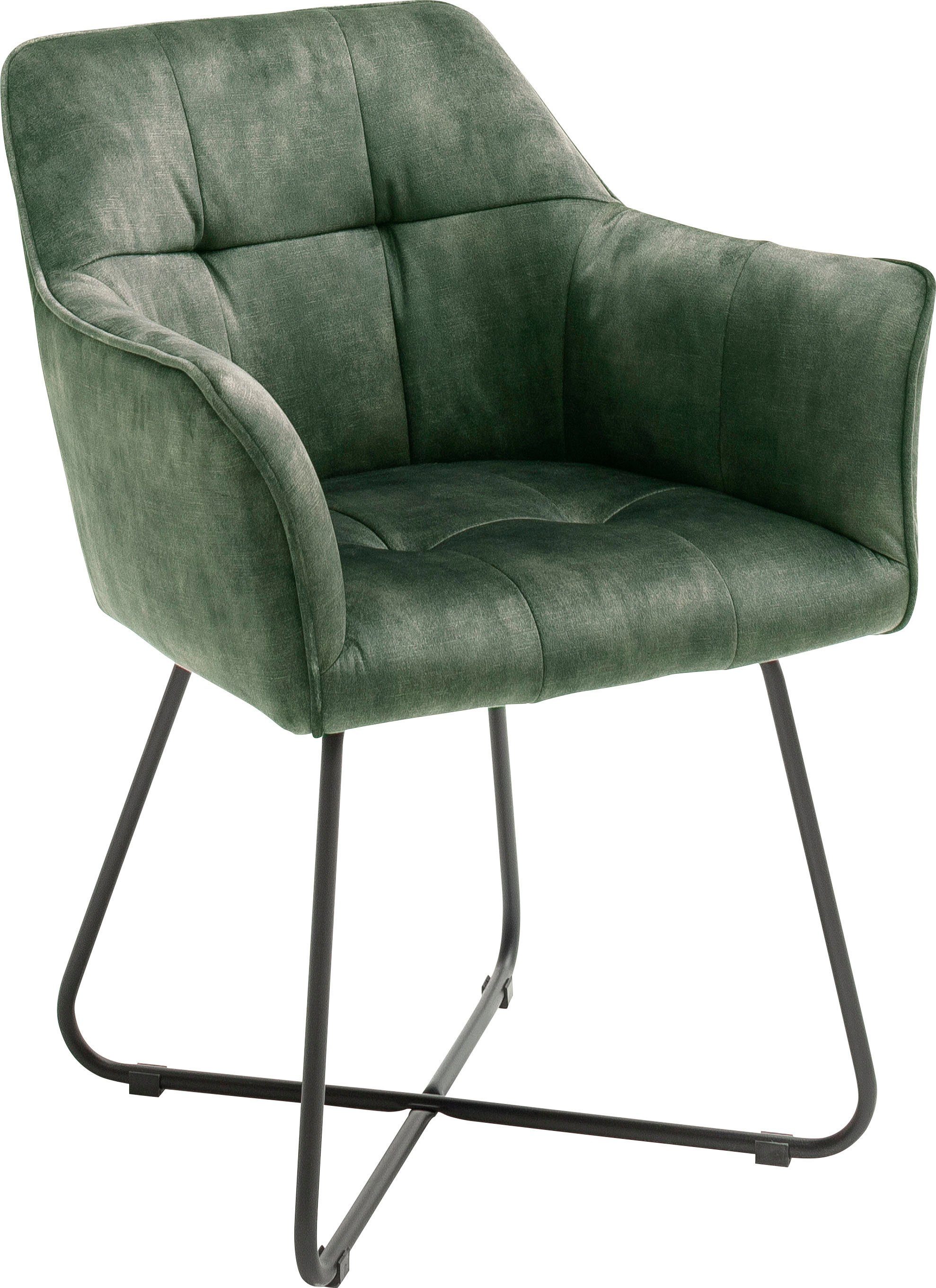MCA furniture Eetkamerstoel Panama Vintage suède-look met opstaande naad, stoel belastbaar tot 120 kg (2 stuks)