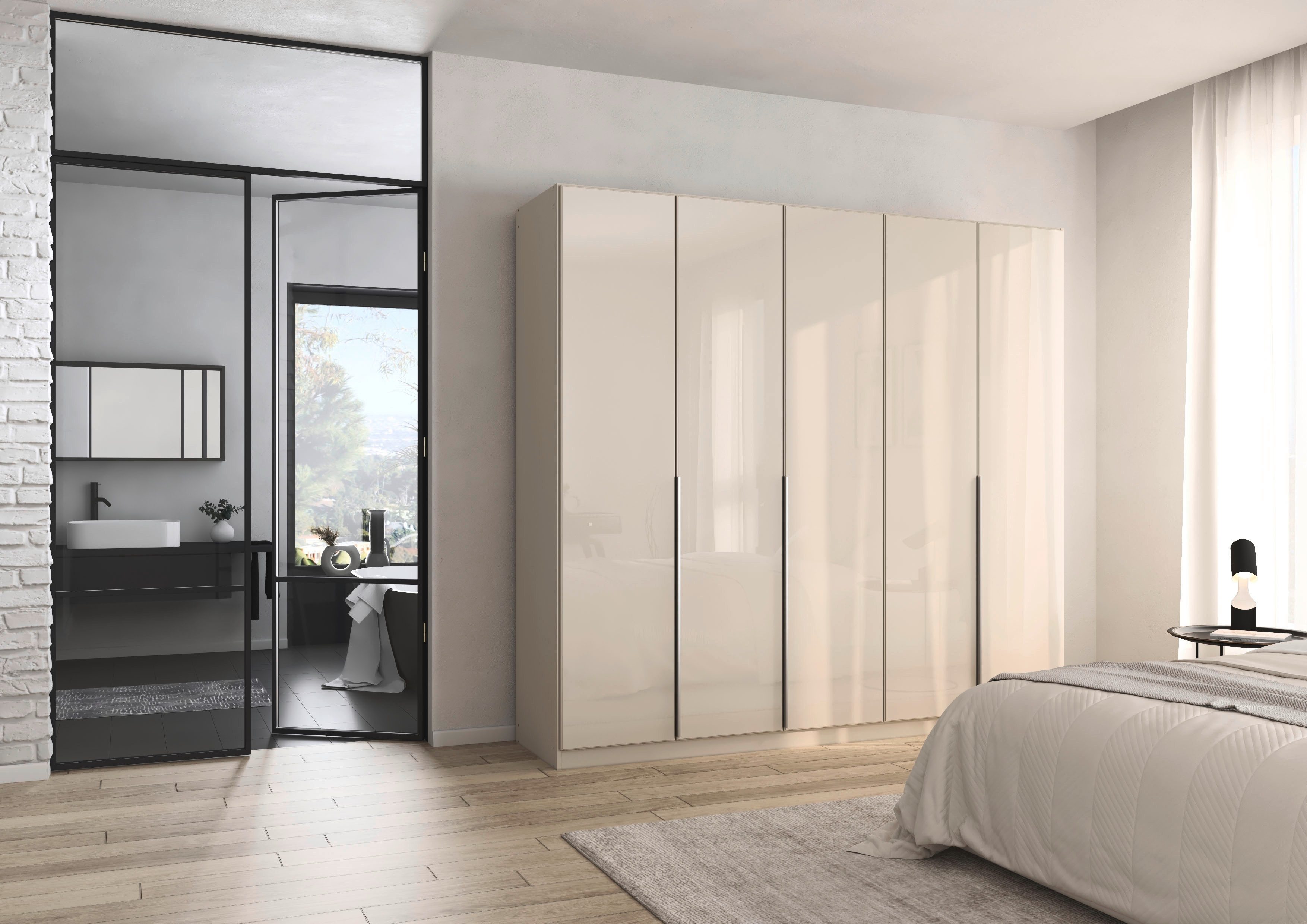 rauch Draaideurkast Kledingkasten kast garderobe AGORDO met glazen front doordachte binnenuitrusting, in 6 breedtes en 2 hoogtes made in germany