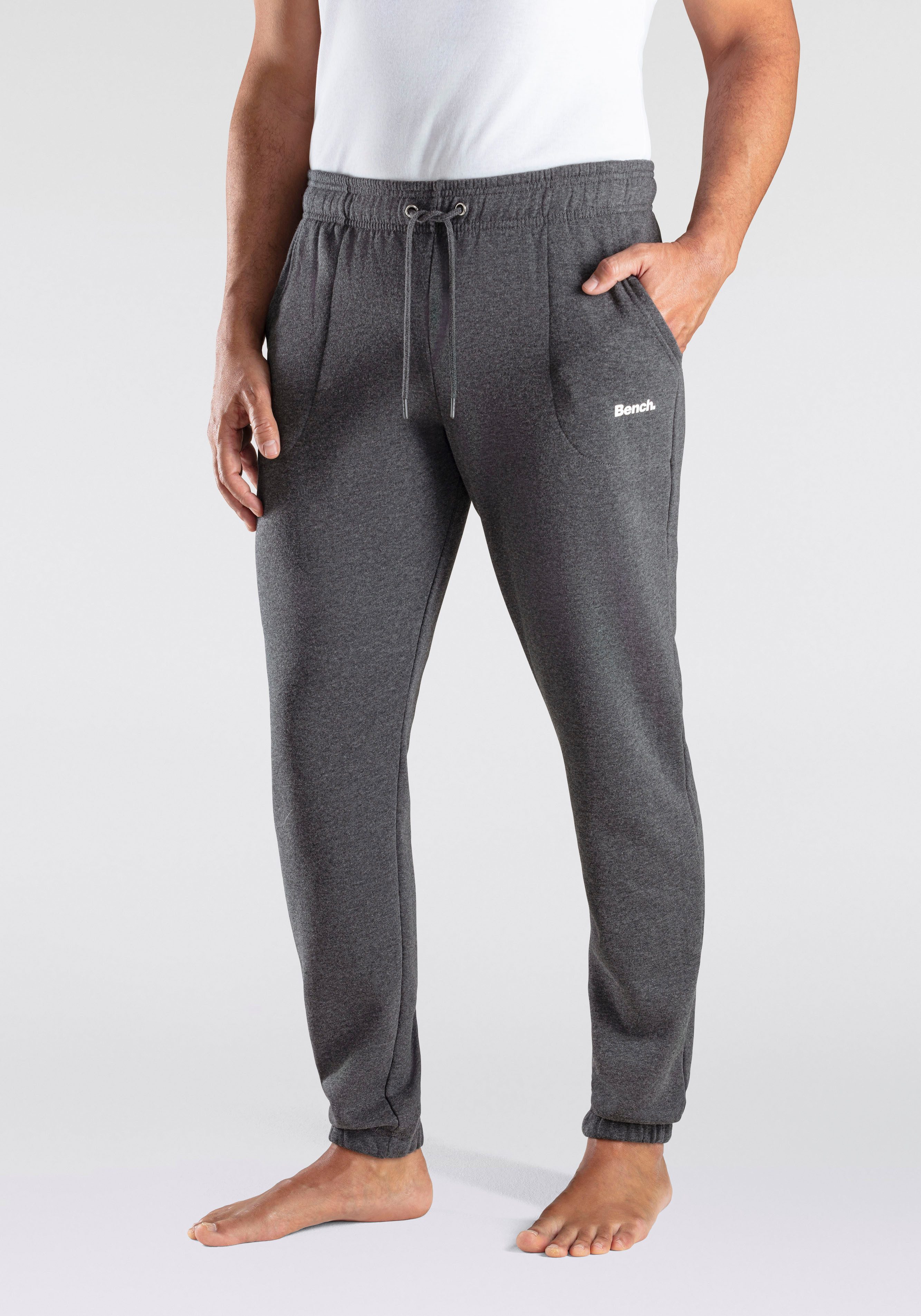 Bench. Loungewear Sweatbroek met logoprint heren joggingbroeken maat 60/62 grijs