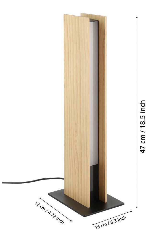 EGLO Tafellamp ANCHORENA-Z ZigBee, app en spraakbediening Alexa, RGB, FSC100HB, dimbaar, hout (1 stuk)
