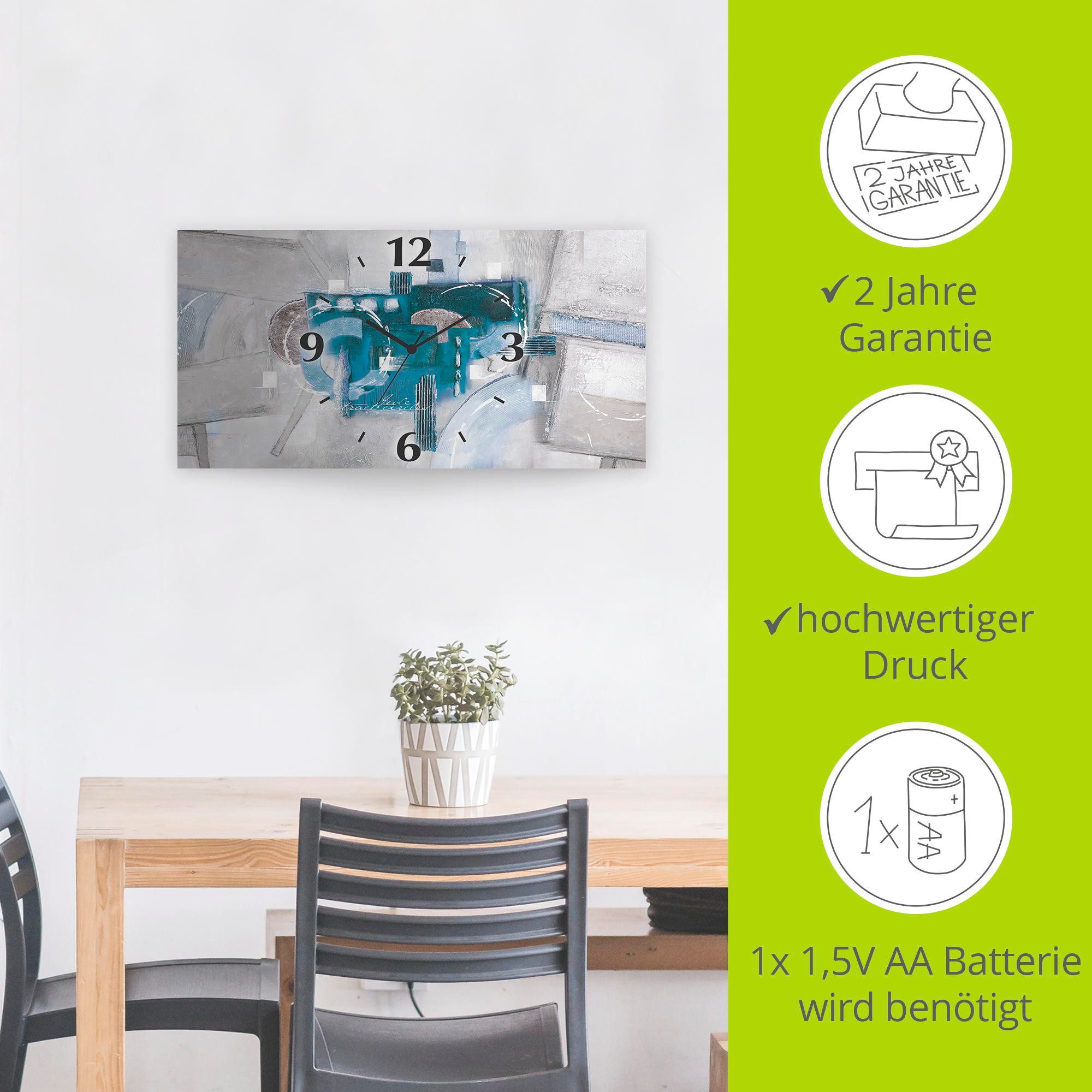 Artland Wandklok Abstracte blauwe rondjes 3d-look geschulpt, met kwarts- of radiografisch uurwerk, verschillende maten