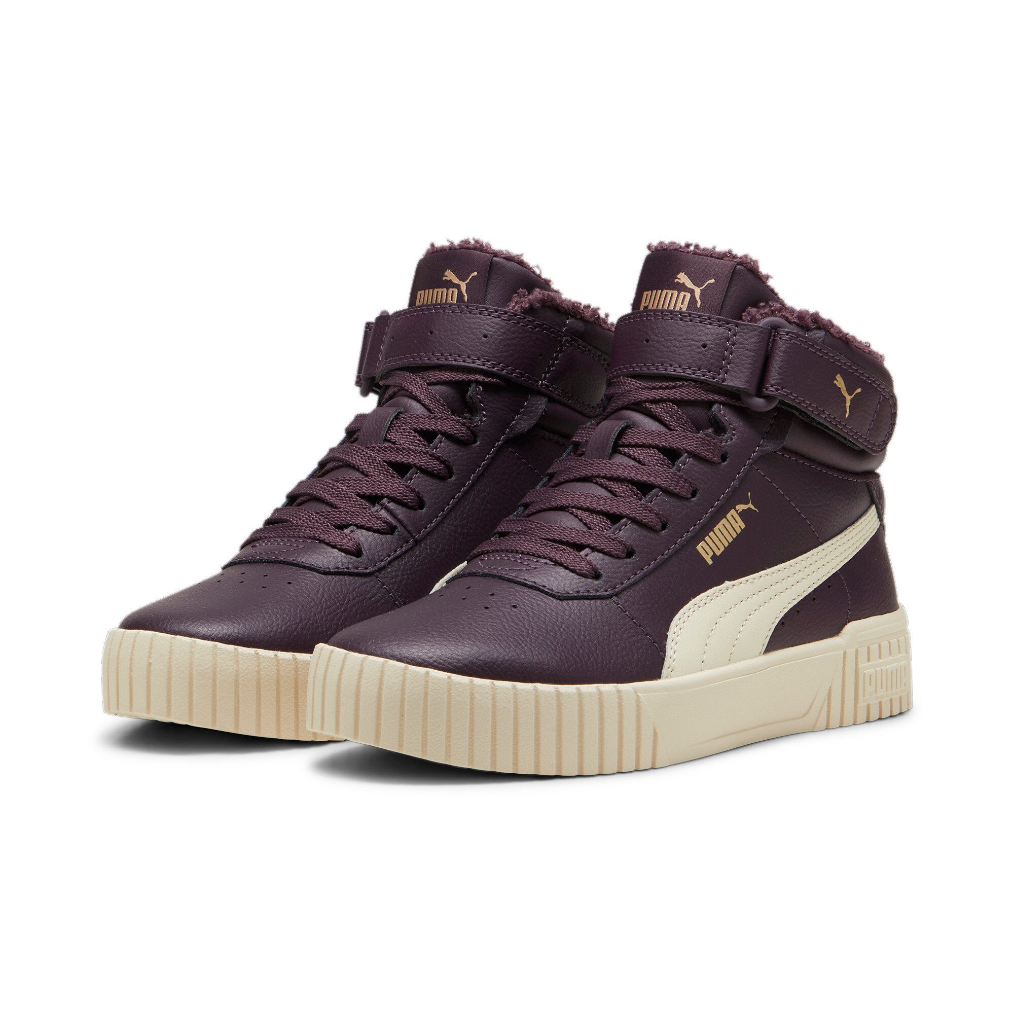 PUMA Winterlaarzen Carina 2.0 Mid WTR Jr met klittenbandsluiting voor jongeren kinderschoenen maat 38,5 EU paars