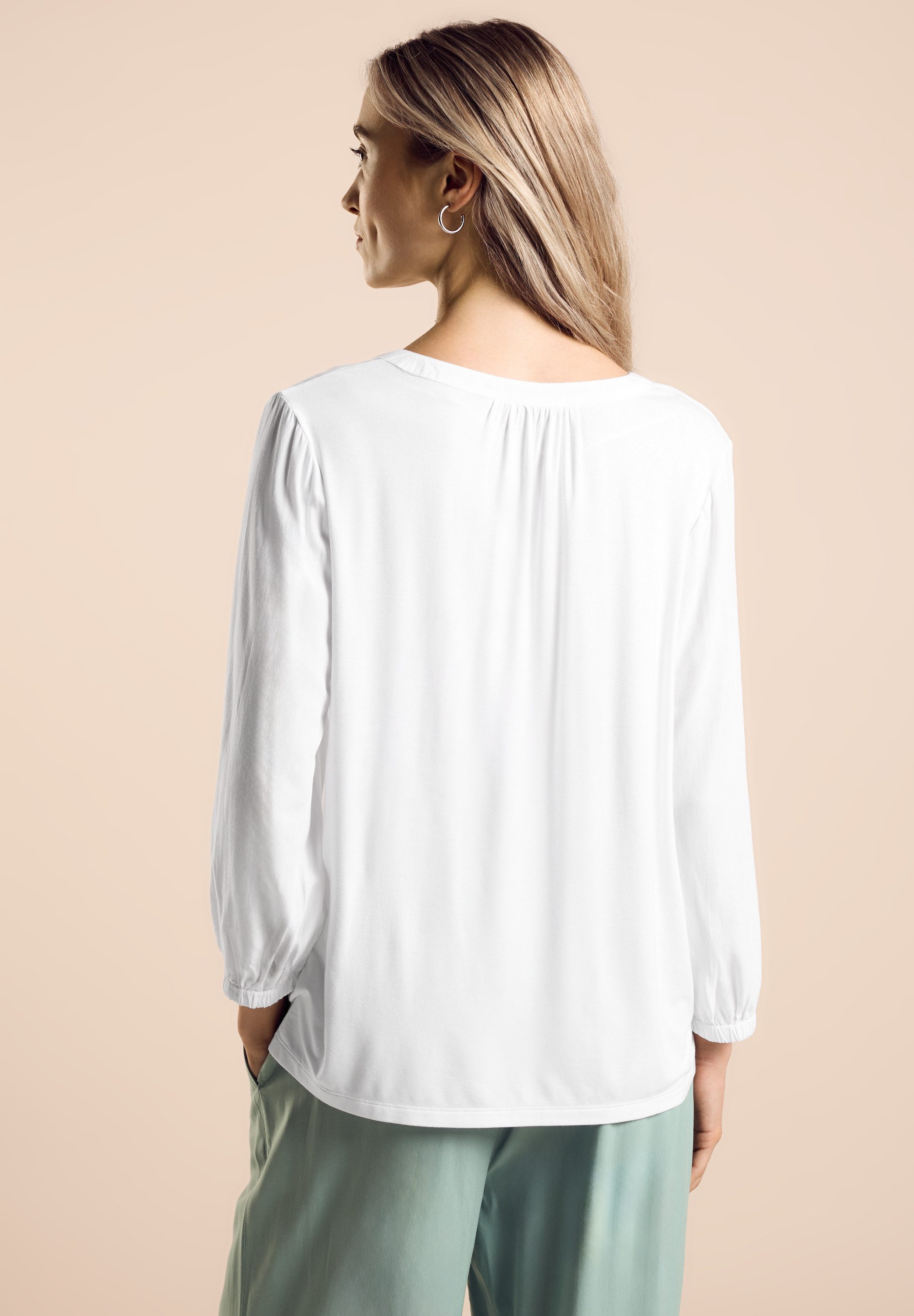 STREET ONE Tuniekshirt met materialenmix