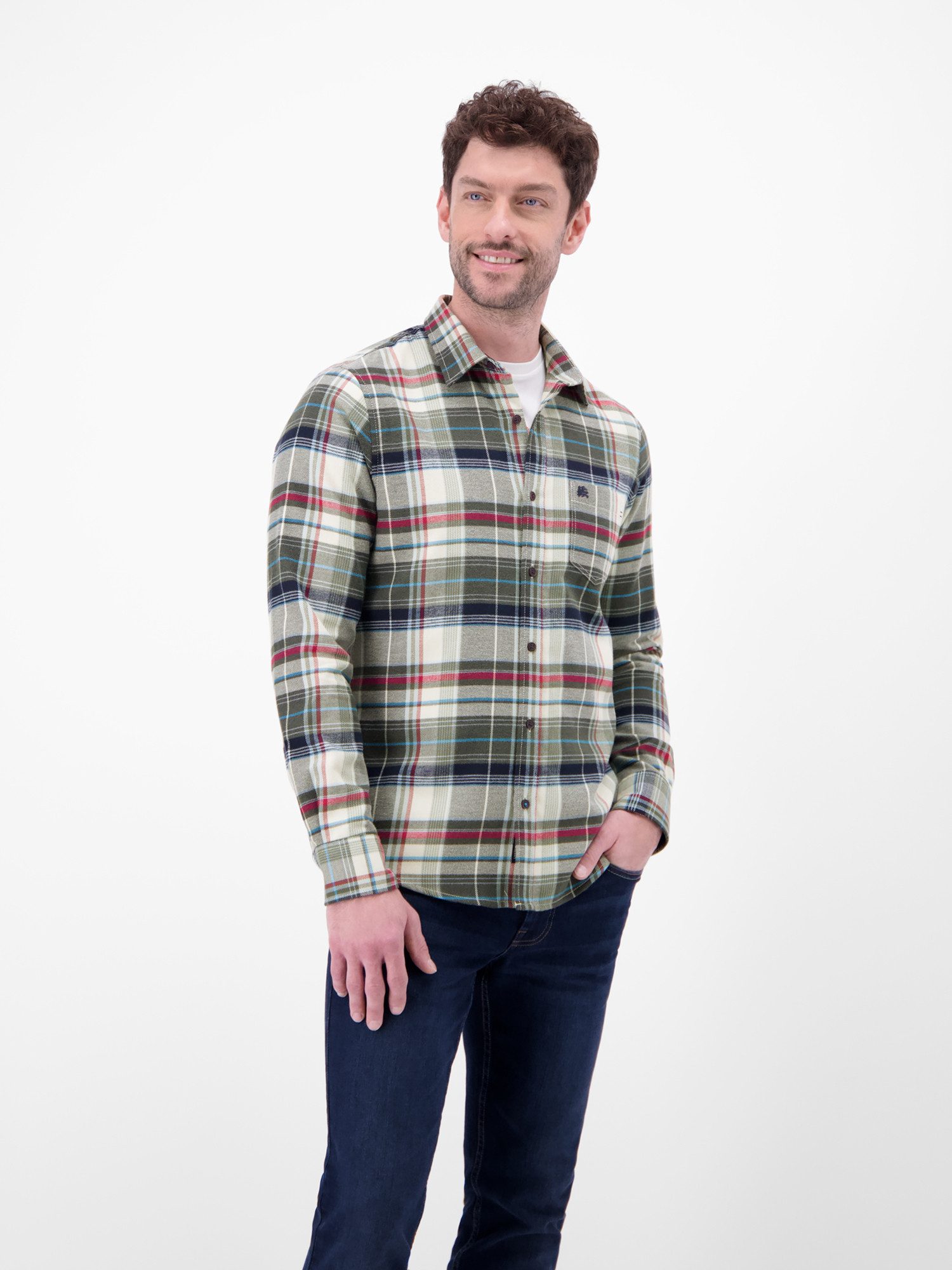 Lerros Flanellen overhemd LERROS Modieus geruit overhemd van flanel