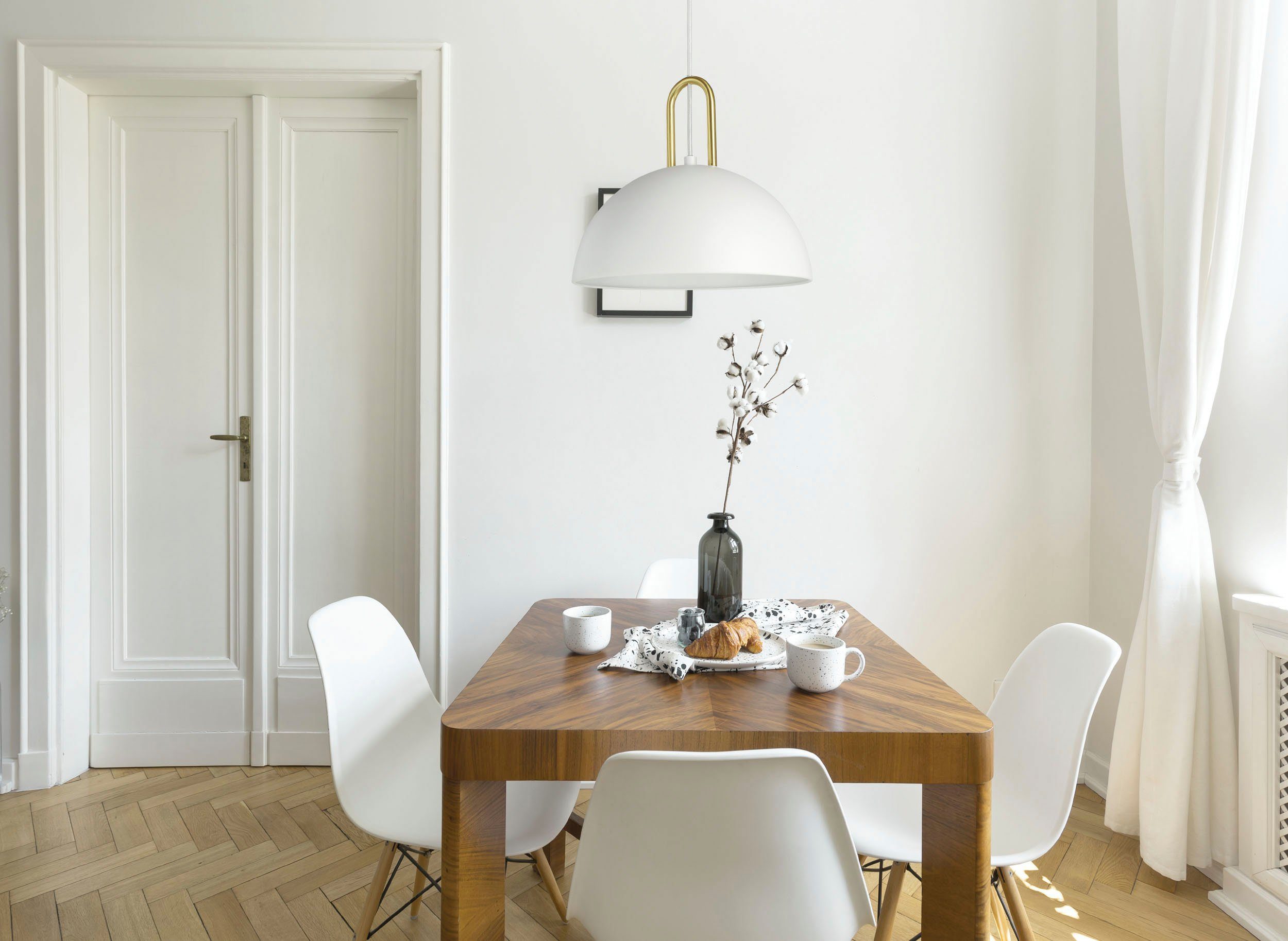 EGLO Hanglamp CALMANERA Hanglamp in wit en messing van staal - excl. E27 - 40W (1 stuk)