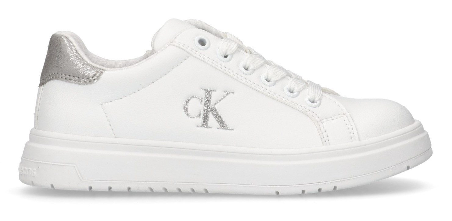 Calvin Klein Sneakers met rits, plateausneaker, veterschoen met metallic inzet