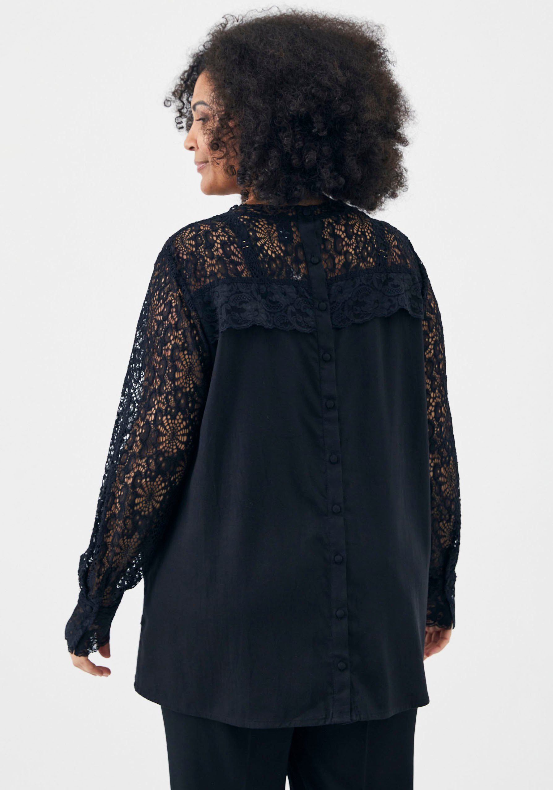 ADIA Kanten blouse met lichte kantkraag