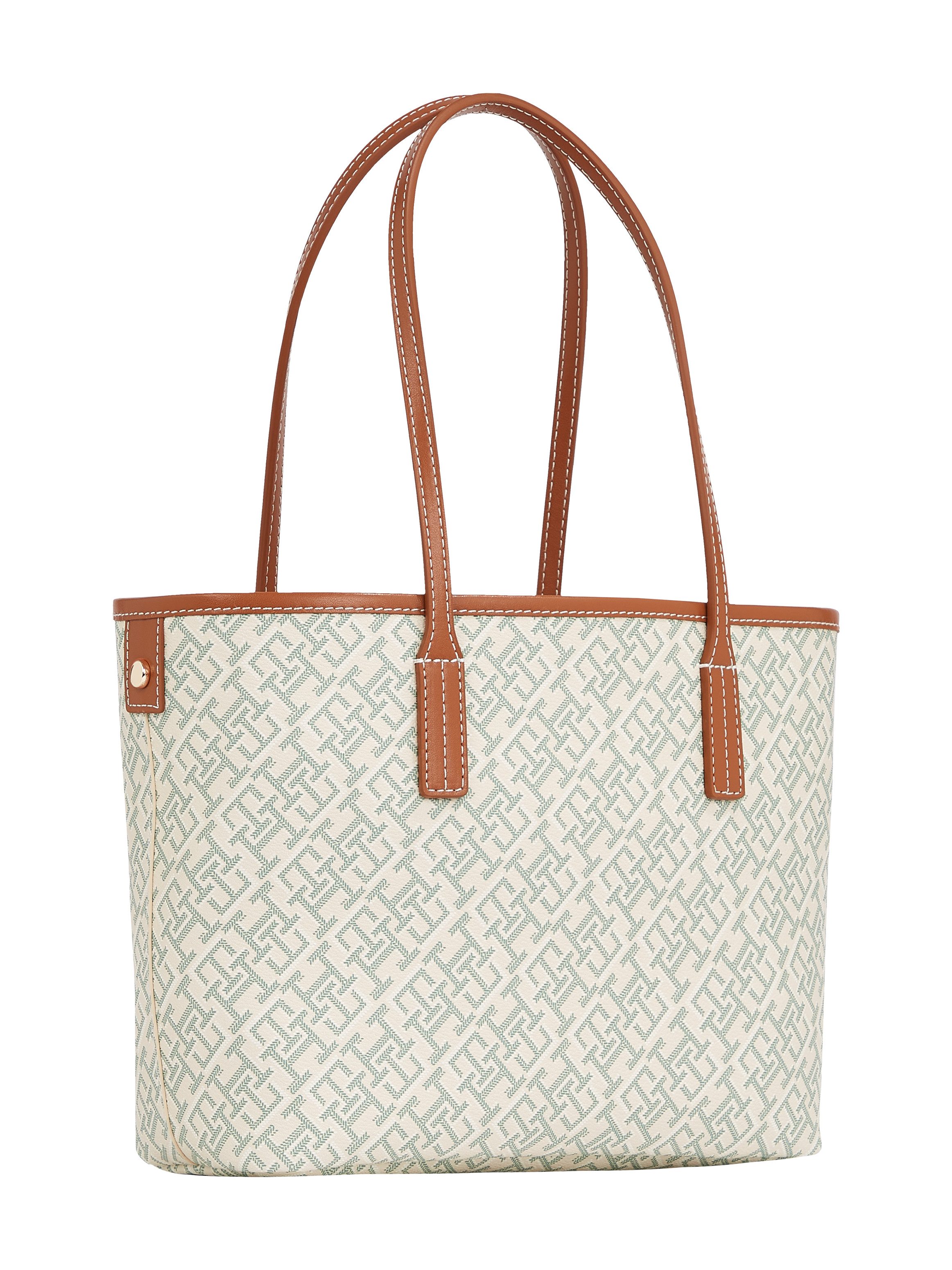 Tommy Hilfiger Draagtas TH MONOPLAY LEATHER MINI TOTE , dames handtas met uitneembare binnentas
