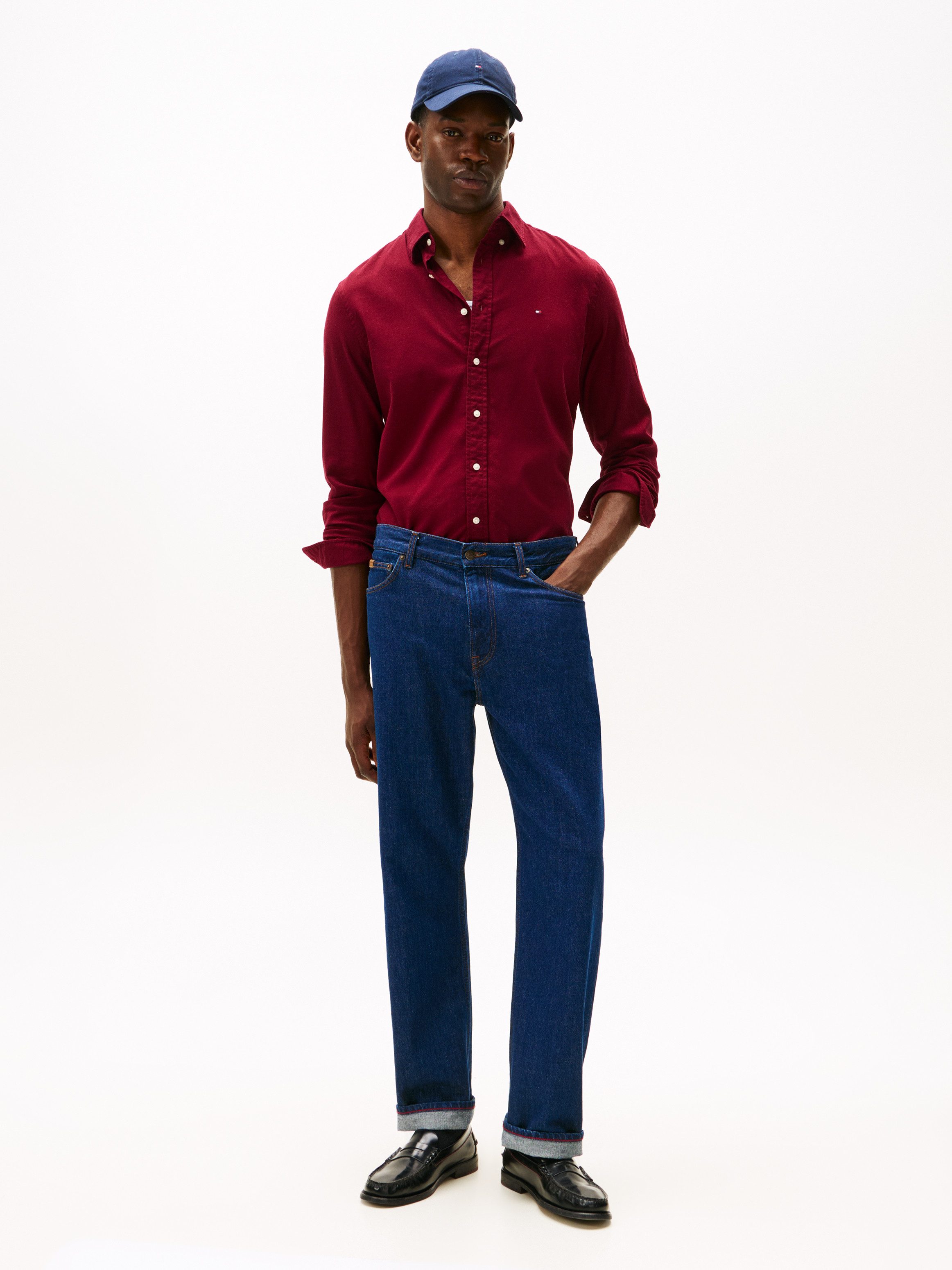 Tommy Hilfiger Overhemd met lange mouwen FLEX FLANNEL SOLID SHIRT