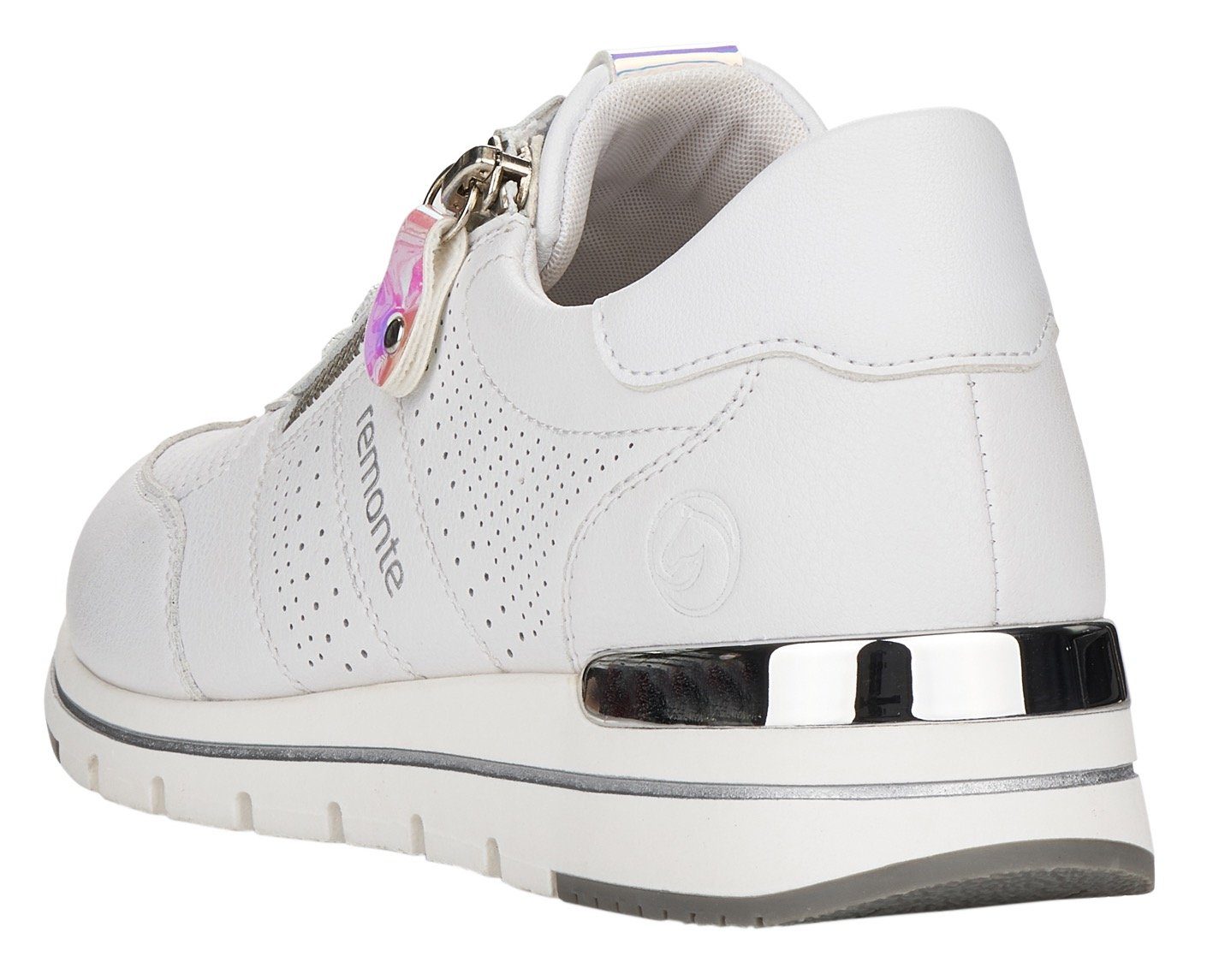 Remonte Sneakers met sleehak met zijrits, vrijetijdsschoen, lage schoen, veterschoen