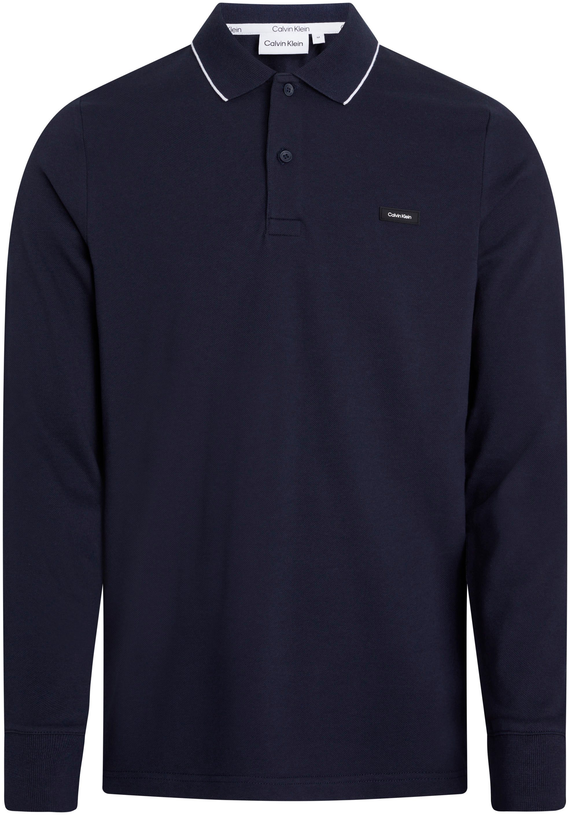 Calvin Klein Poloshirt met lange mouwen BT_STRETCH PIQUE TIPPING LS POLO