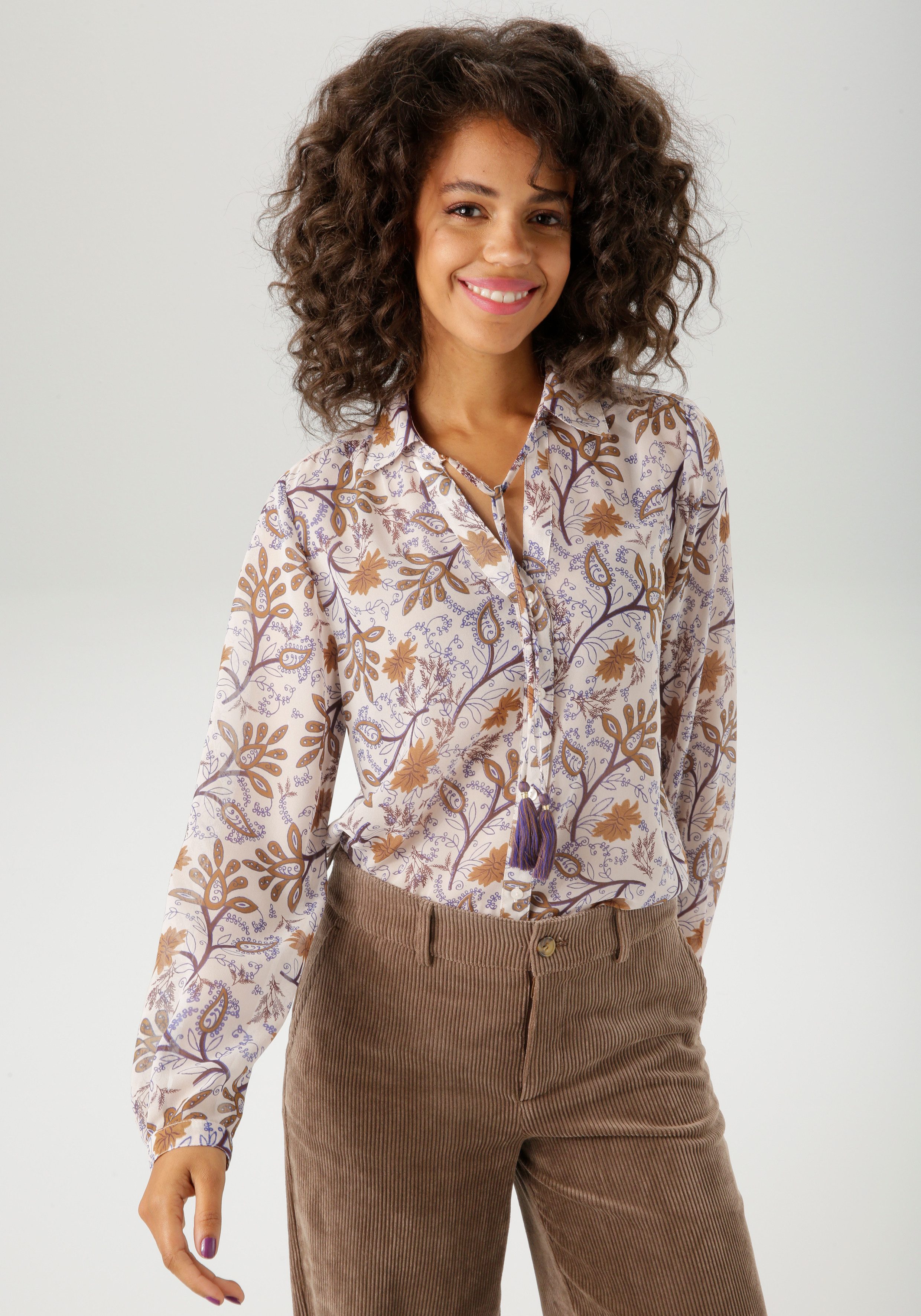 Aniston CASUAL Overhemdblouse met fantasierijke bloemenprint - elk stuk is uniek - nieuwe kollectie