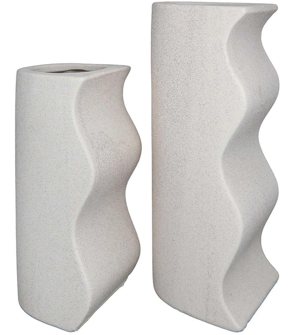 GILDE Tafelvaas Decoratieve vaas Onda, van keramiek, hoogte ca. 25,5 cm (set, 2 stuks)