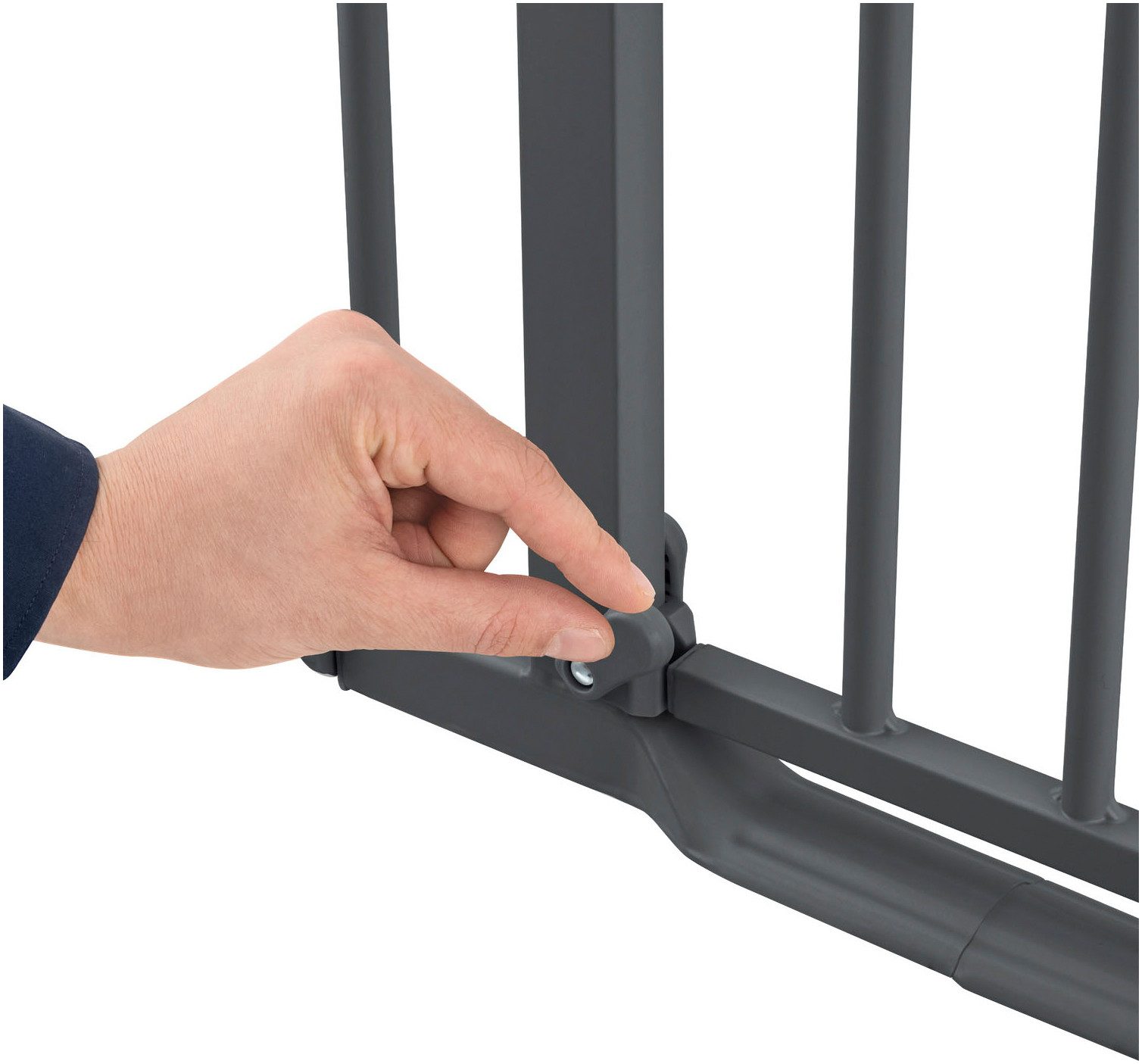 Hauck Traphek Clear Step 2, Dark Grey ook als traphekje te gebruiken, 75-80 cm, vlakke doorgang