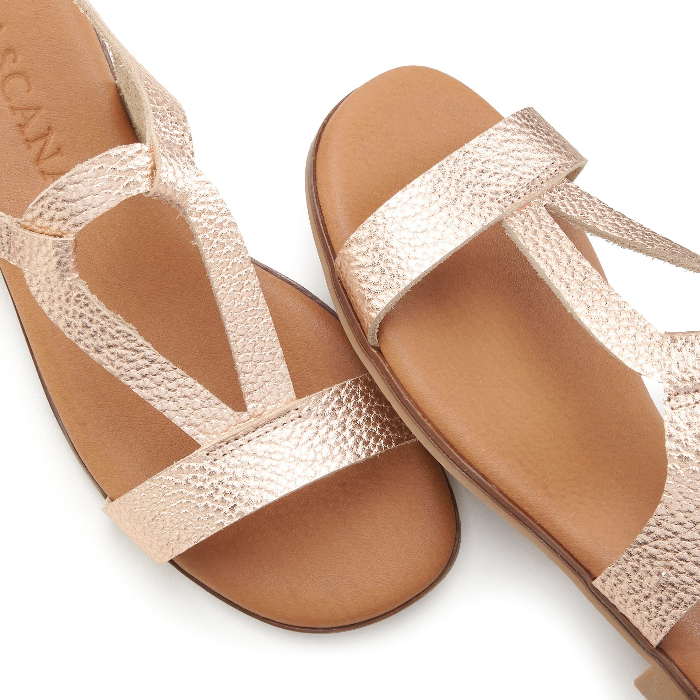 Lascana Sandalen Zomerschoen Sandalette, zomerschoen van hoogwaardig leer in metallic-look