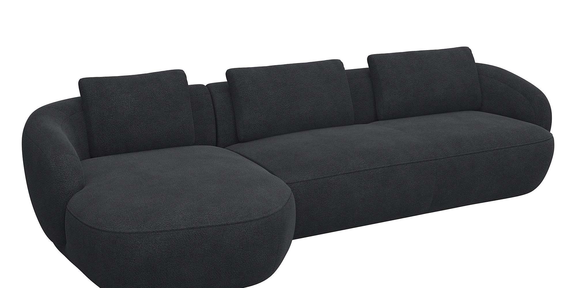 FLEXLUX Zithoek Torino, rond, L-vorm, bankhoek met recamière, longchair-sofa