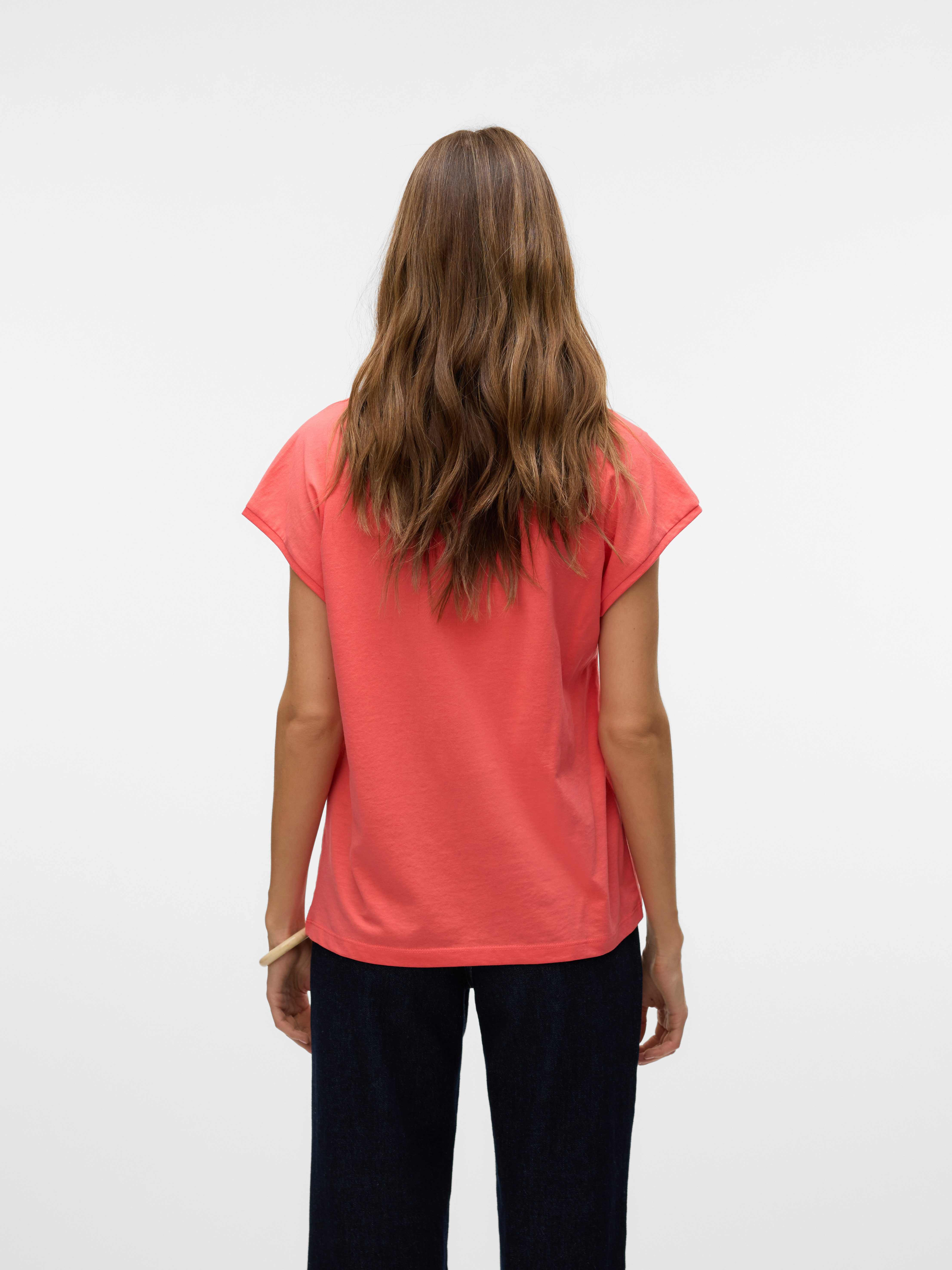 Vero Moda Shirt met korte mouwen VMLUNA SS V-NECK TEE JRS NOOS