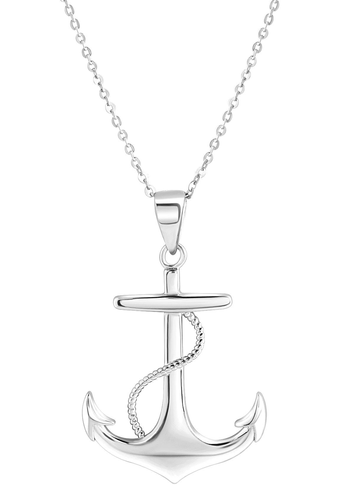 Firetti Ketting met hanger Sieraad cadeau zilver 925 halssieraad halsketting ankerkette anker dames kettingen zilver(kleur)