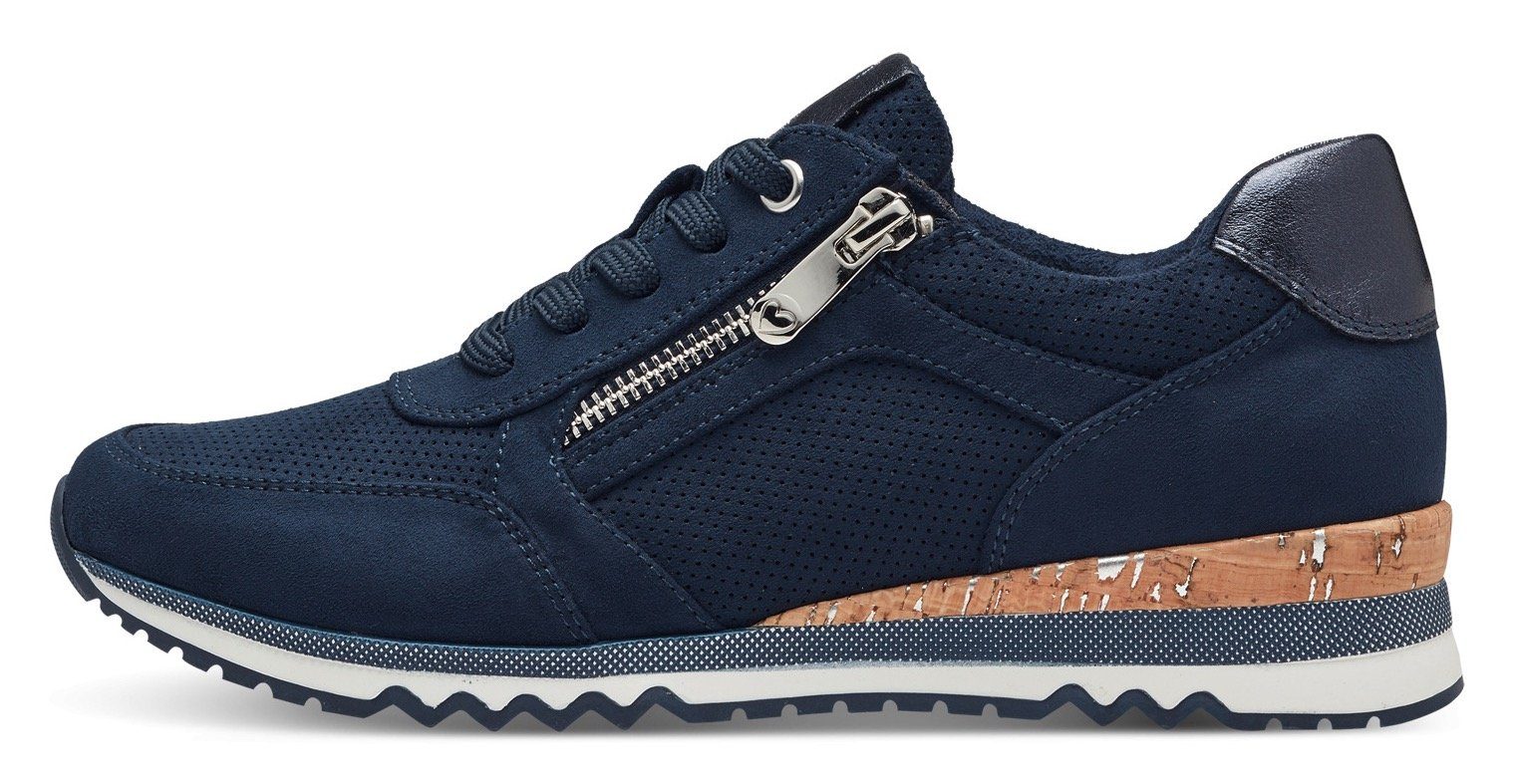 Marco Tozzi Sneakers met sleehak vrijetijdsschoen, lage schoen, veterschoen in vegan uitvoering
