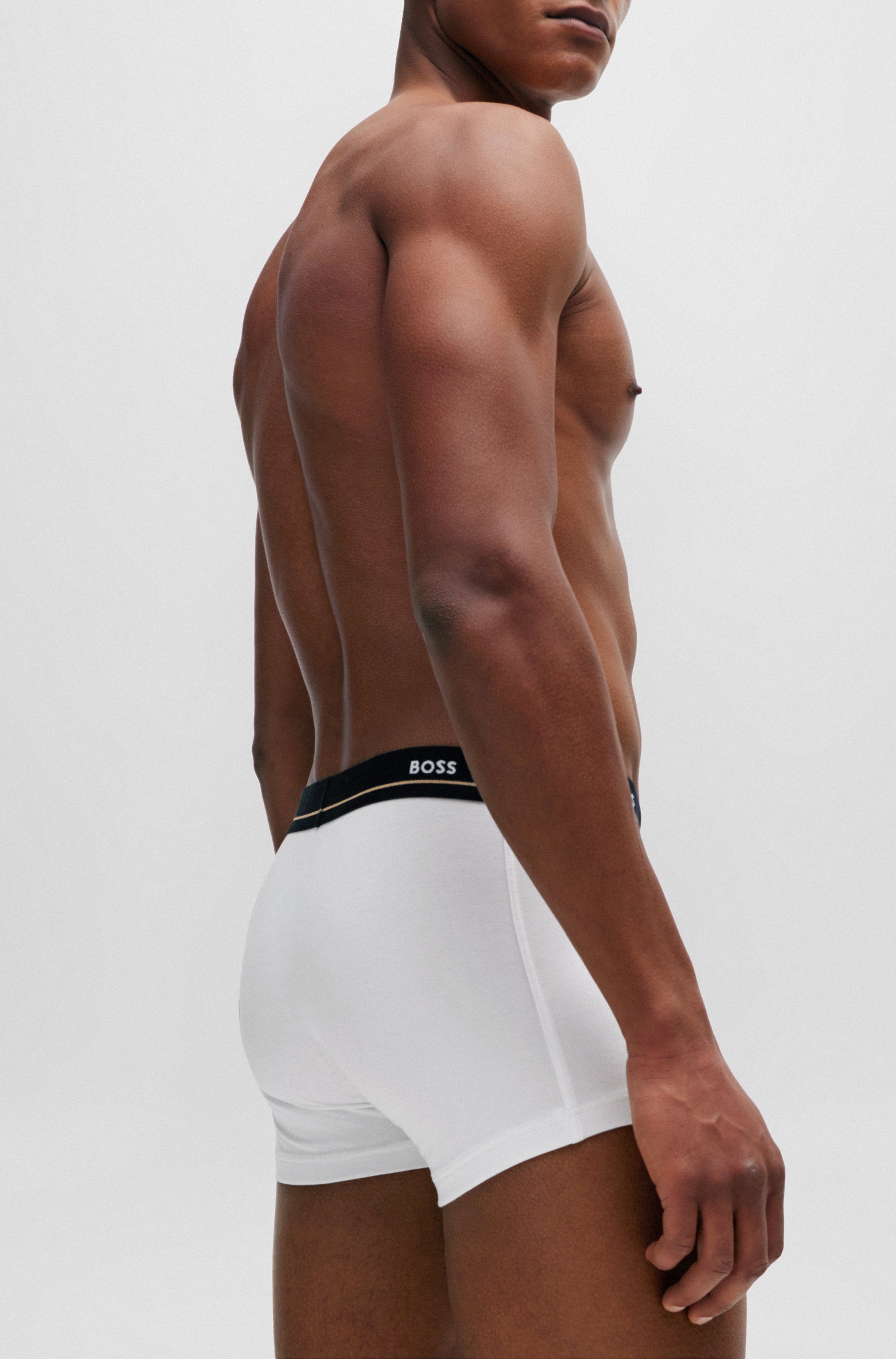 BOSS Trunk 5P Essential met modieuze, gedeeltelijk contrasterende boss logo-elastische tailleband (5 stuks, Set van 5)