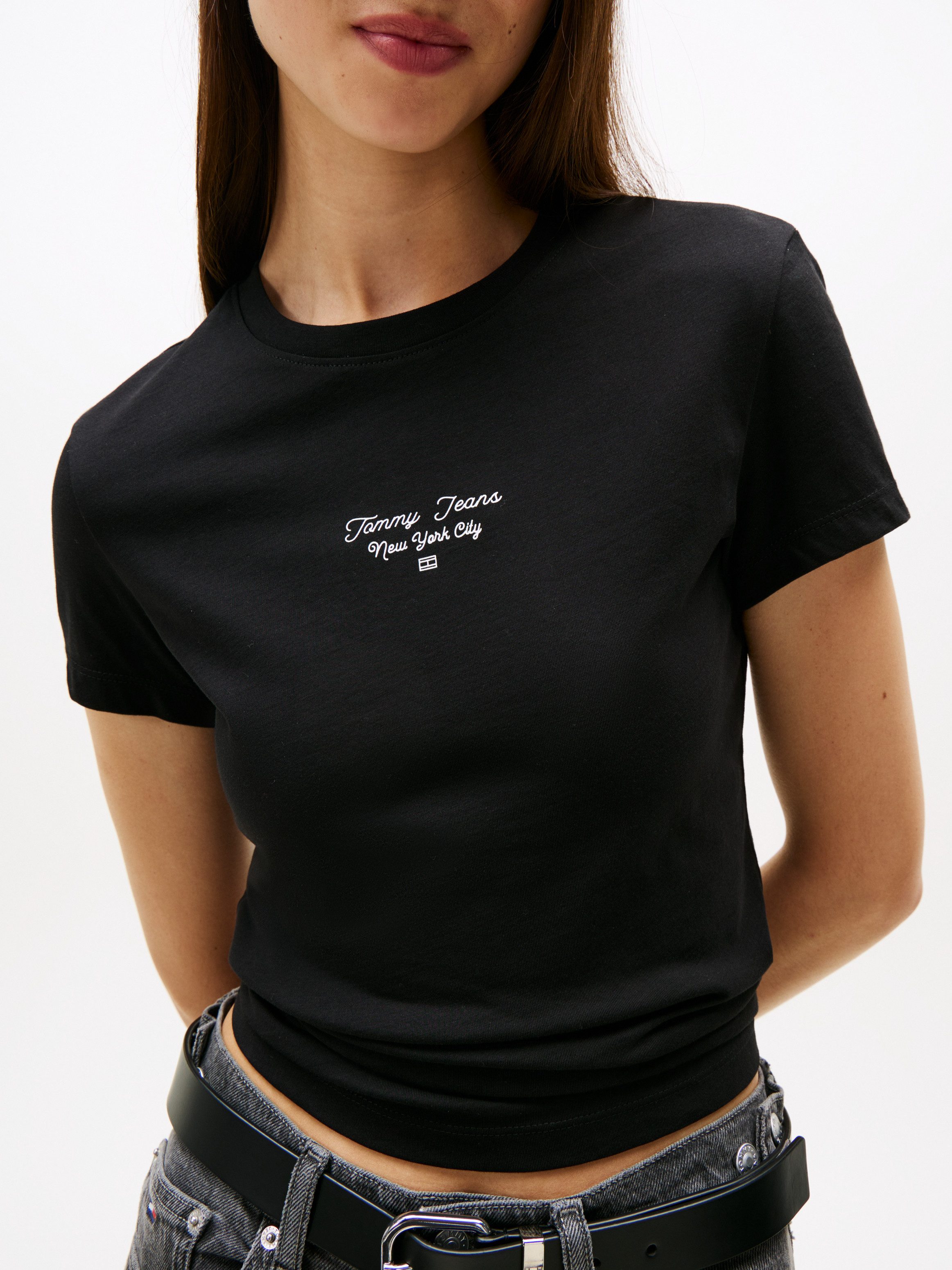 TOMMY JEANS Shirt met korte mouwen TJW SLIM ESS LOGO 1 TEE EXT