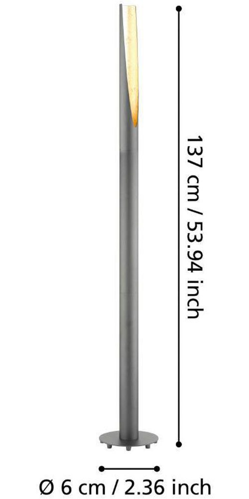 EGLO Staande ledlamp BARBOTTO zwart, goudkleur / ø6 x h137 cm / inclusief 1x gu10 (elk 4,5w) / warmwit