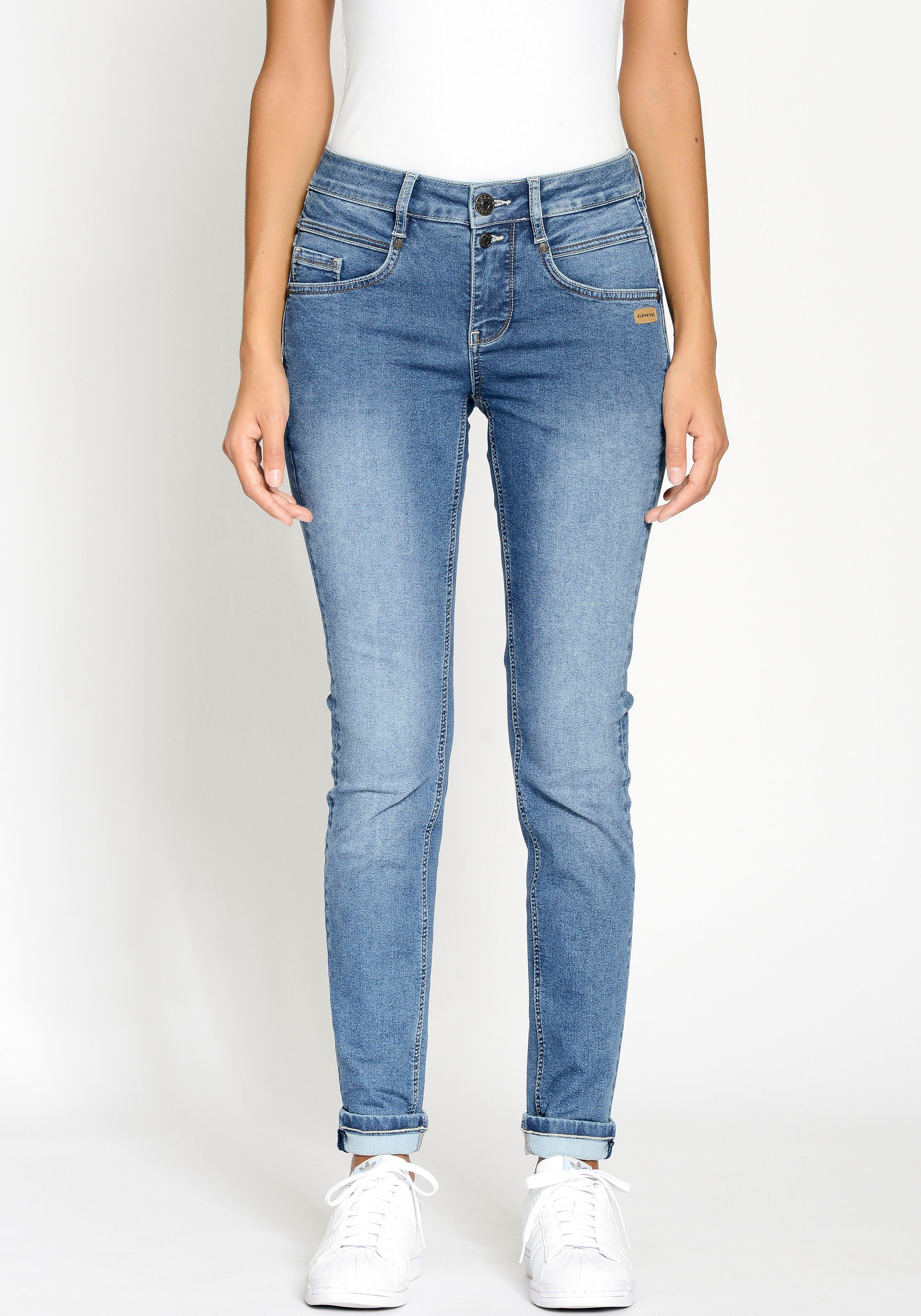 GANG Skinny fit jeans 94MORA met 3-knoopsluiting en pas voor