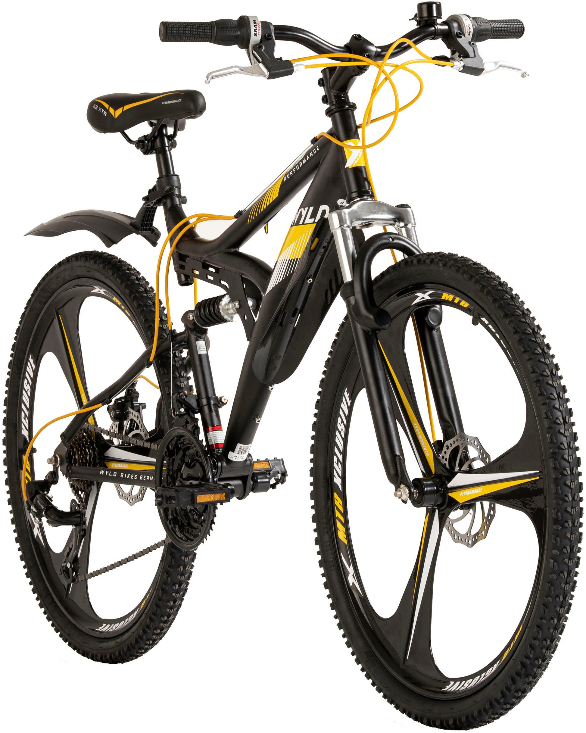 MUSTANG Mountainbike Fully 26'' Bliss zwart-geel 21 versnellingen
