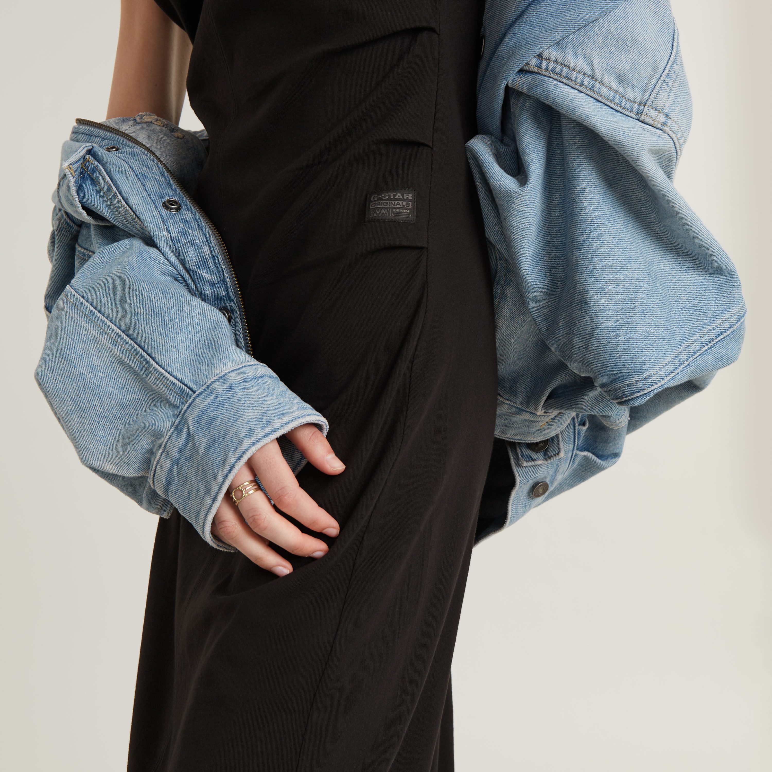 G-Star RAW Jerseyjurk Spaghetti strap slit dress wmn