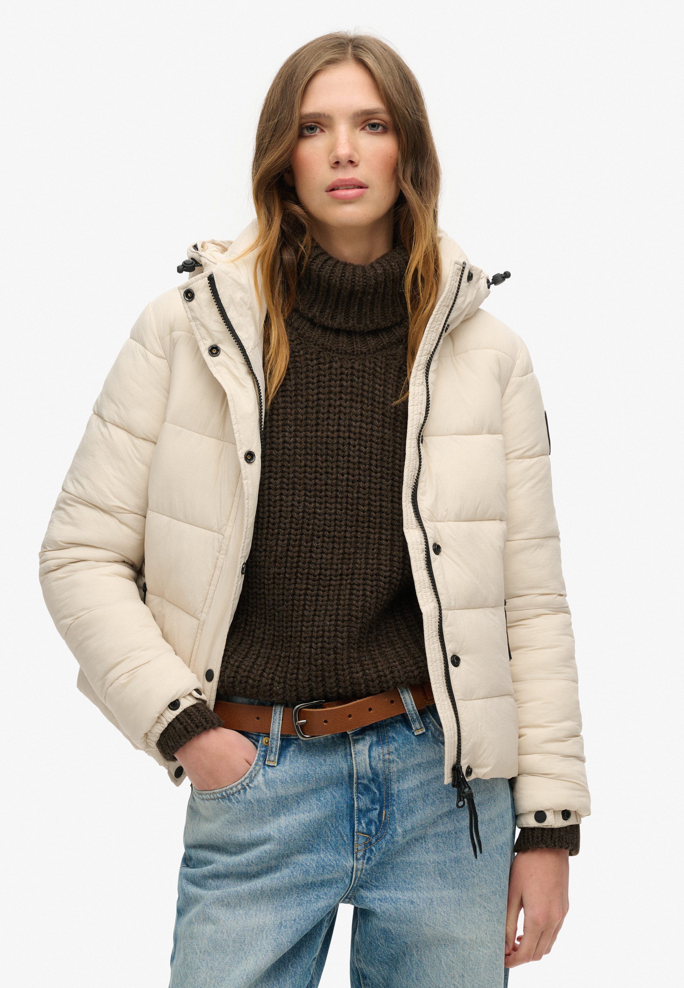 Superdry Gewatteerde jas FAUX FUR SHORT HOOD PUFFER