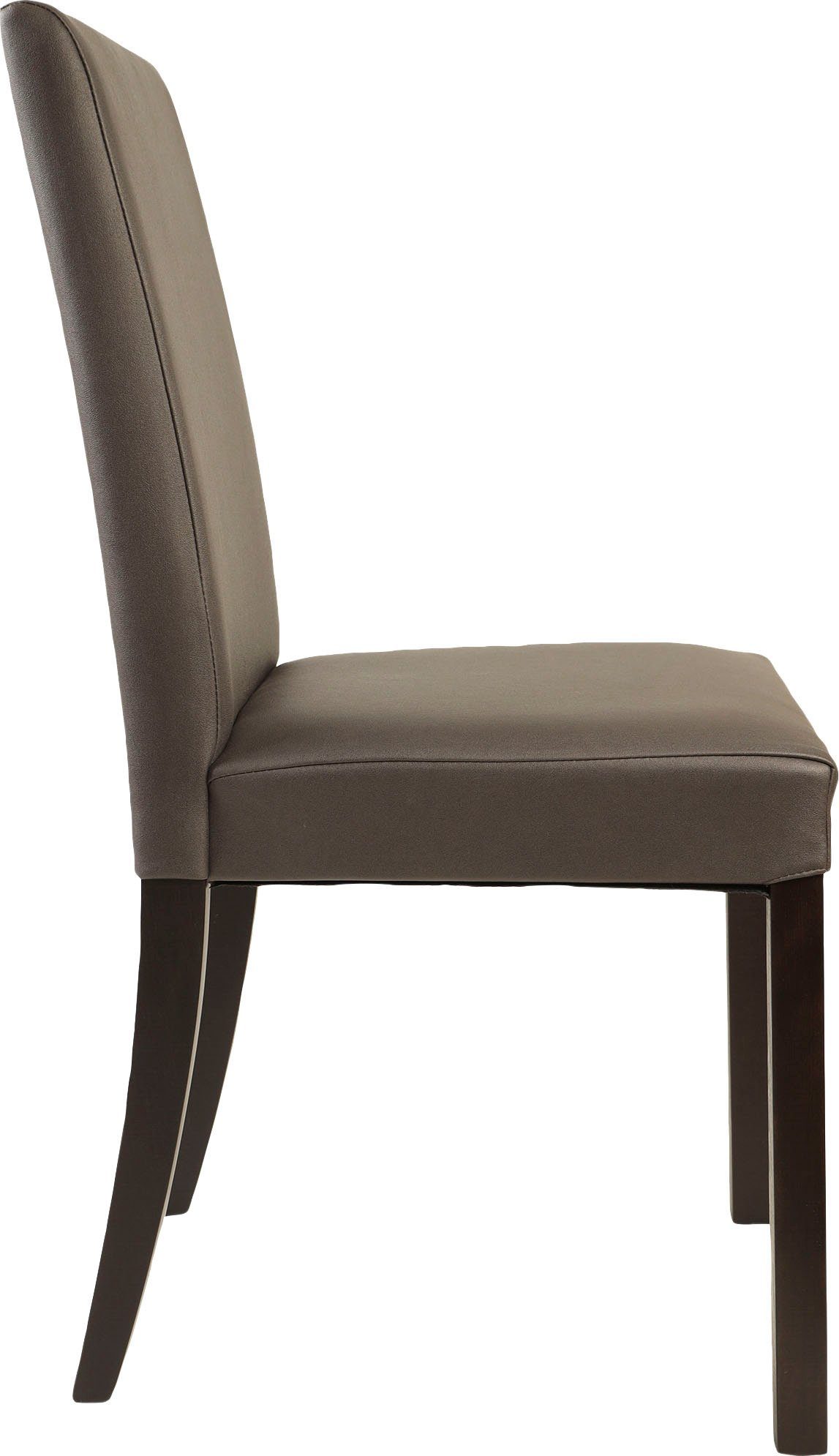 Home affaire Stoel met 4 poten Nina robuuste microvezel, frame naturel-beuken of wengé gelakt (set, 2 stuks)